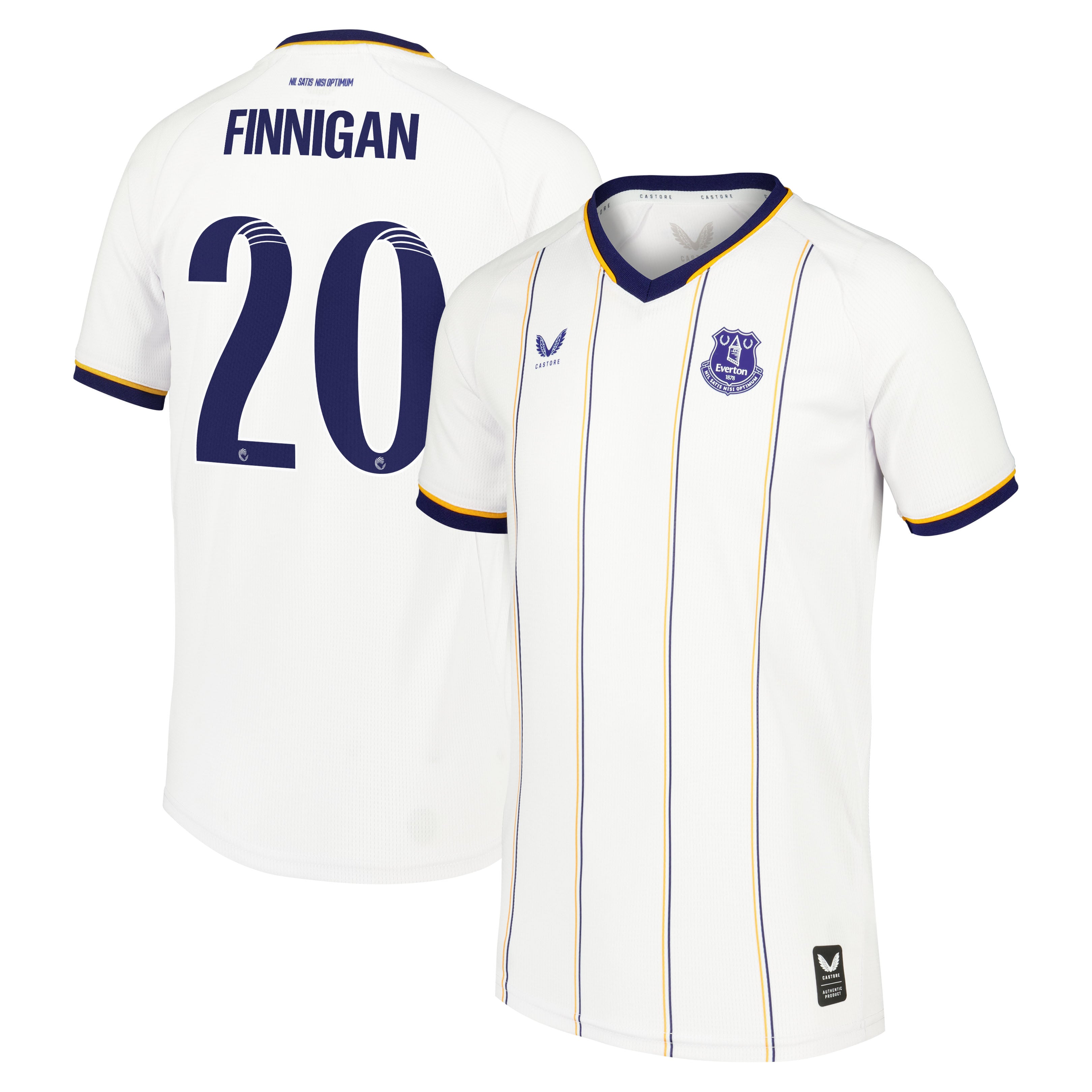 Everton WSL Castore Away Replica Shirt 2026-27 - Kids with Finnigan 20 printing