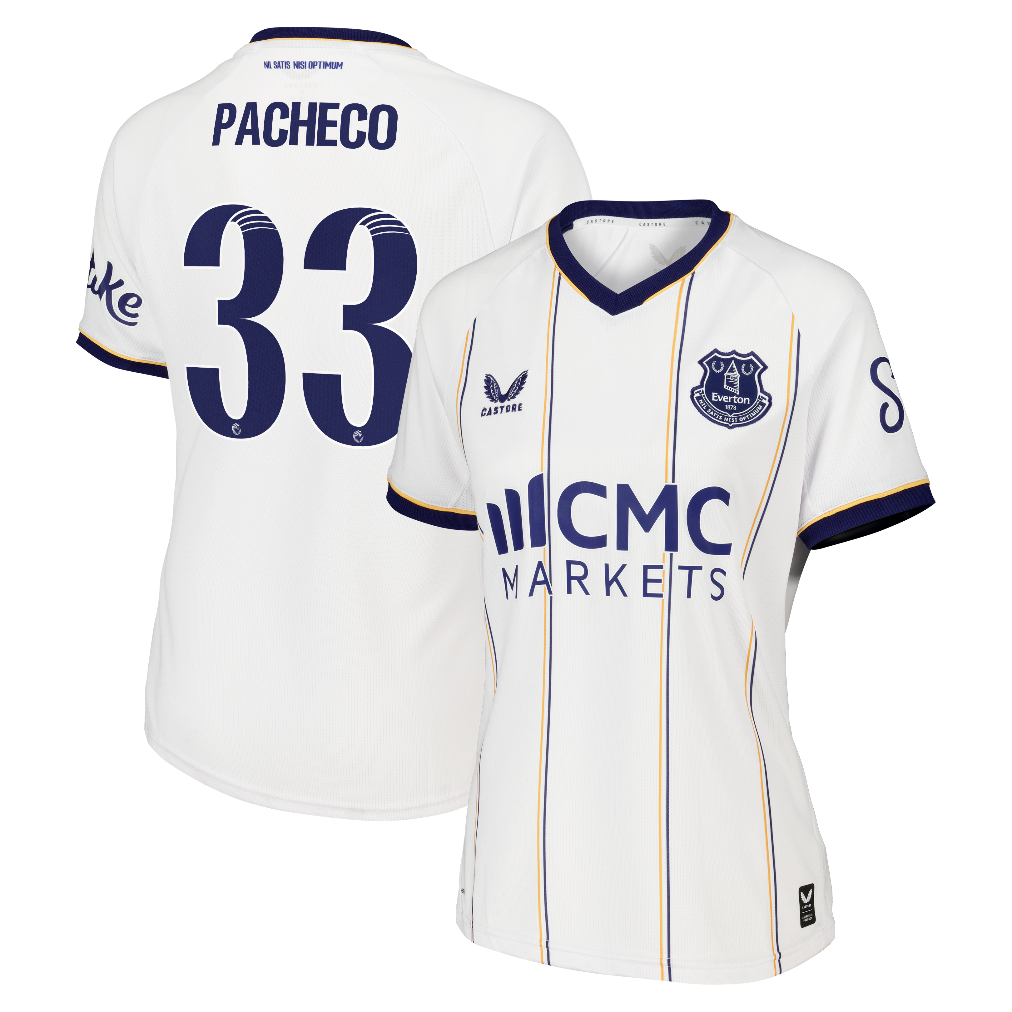 Everton WSL Castore Away Replica Shirt 2026-27 - Womens with Pacheco 33 printing