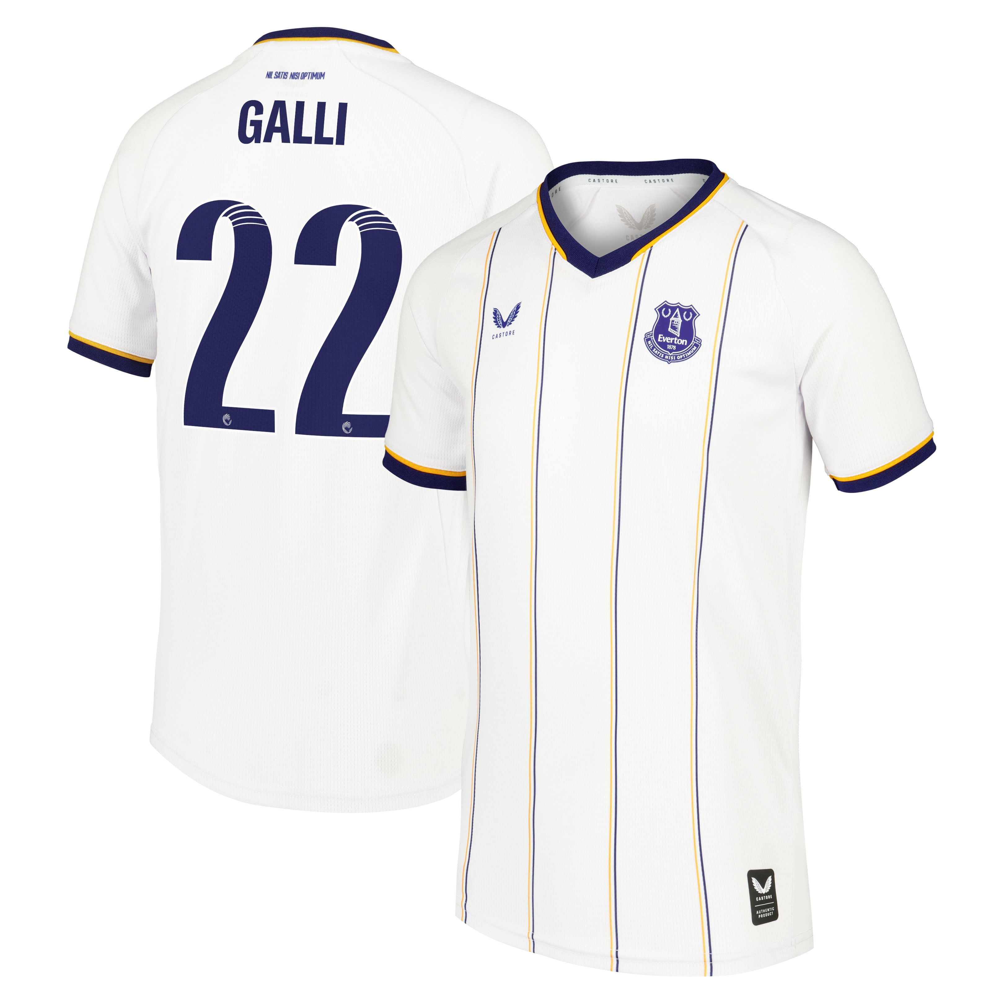 Everton WSL Castore Away Replica Shirt 2026-27 - Kids with Galli 22 printing