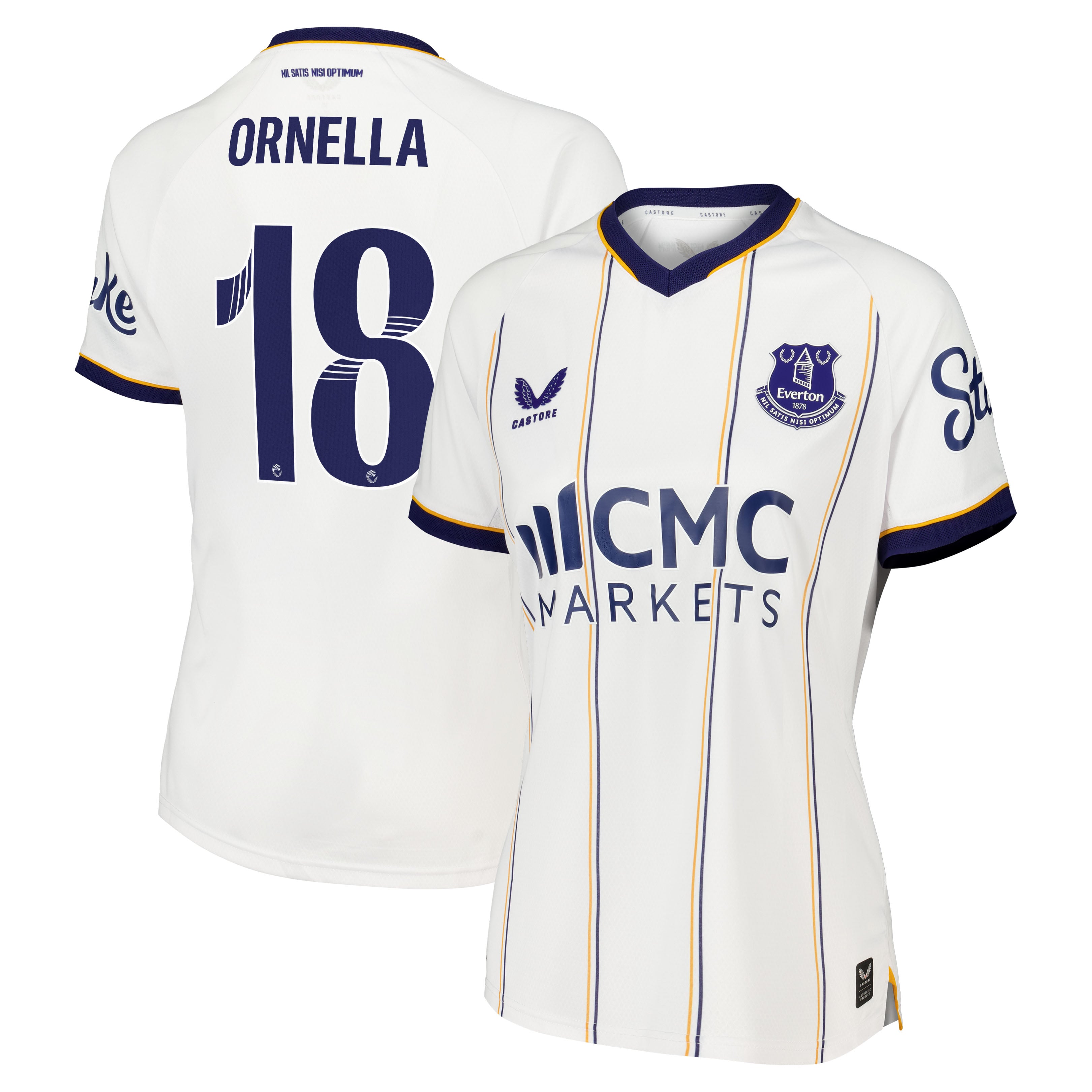 Everton WSL Castore Away Pro Shirt 2026-27 - Womens with Ornella 18 printing, , rebel_hi-res