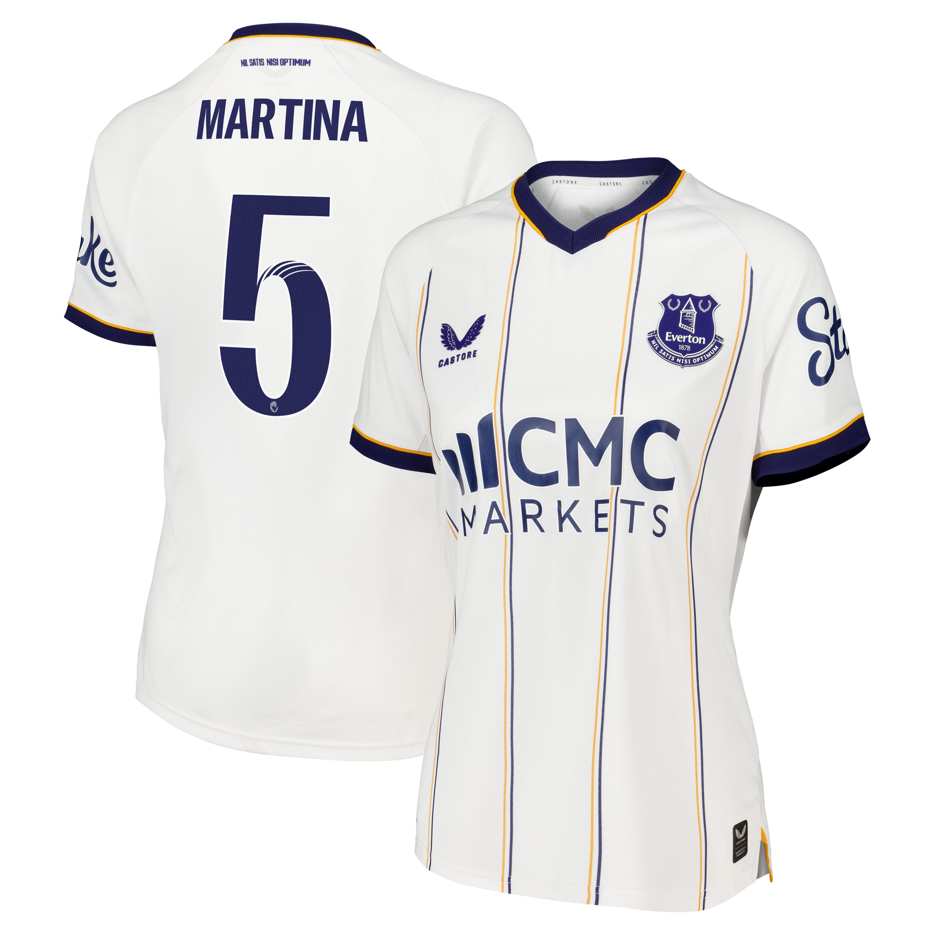 Everton WSL Castore Away Pro Shirt 2026-27 - Womens with Martina 5 printing, , rebel_hi-res