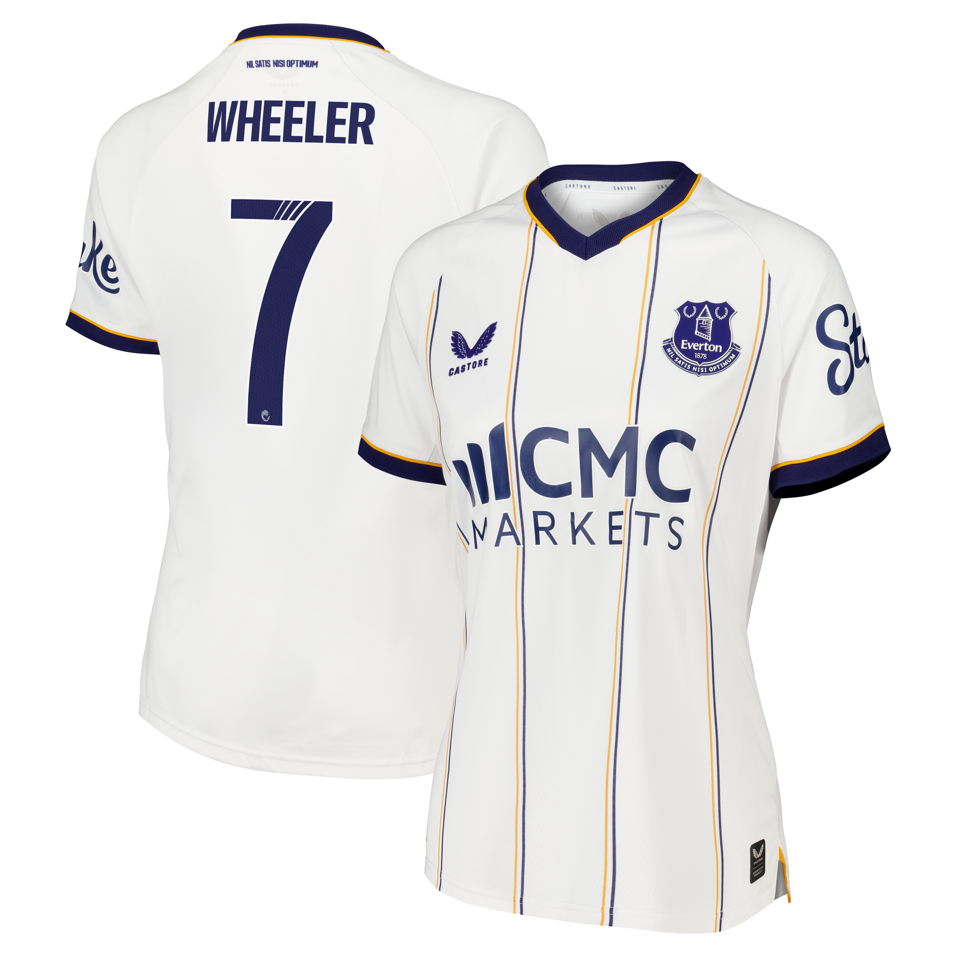 Everton WSL Castore Away Pro Shirt 2026-27 - Womens with Wheeler 7 printing, , rebel_hi-res