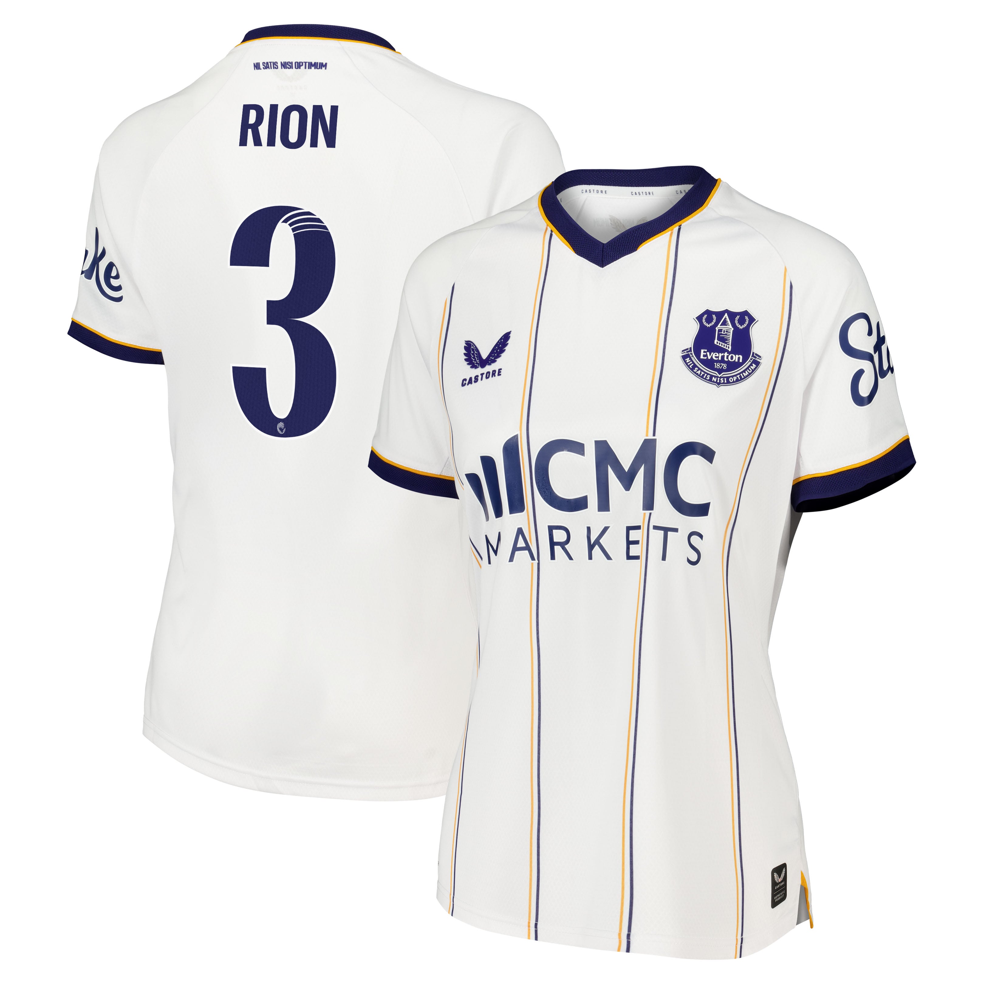 Everton WSL Castore Away Pro Shirt 2026-27 - Womens with Rion 3 printing, , rebel_hi-res