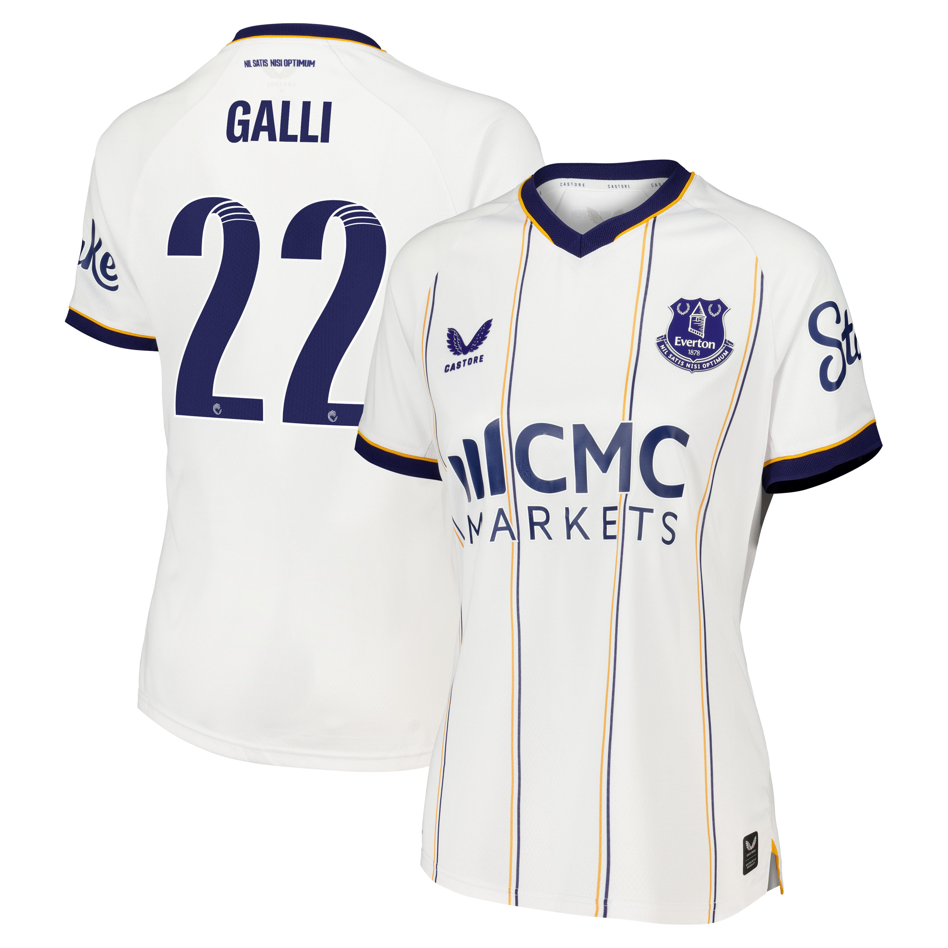 Everton WSL Castore Away Pro Shirt 2026-27 - Womens with Galli 22 printing, , rebel_hi-res