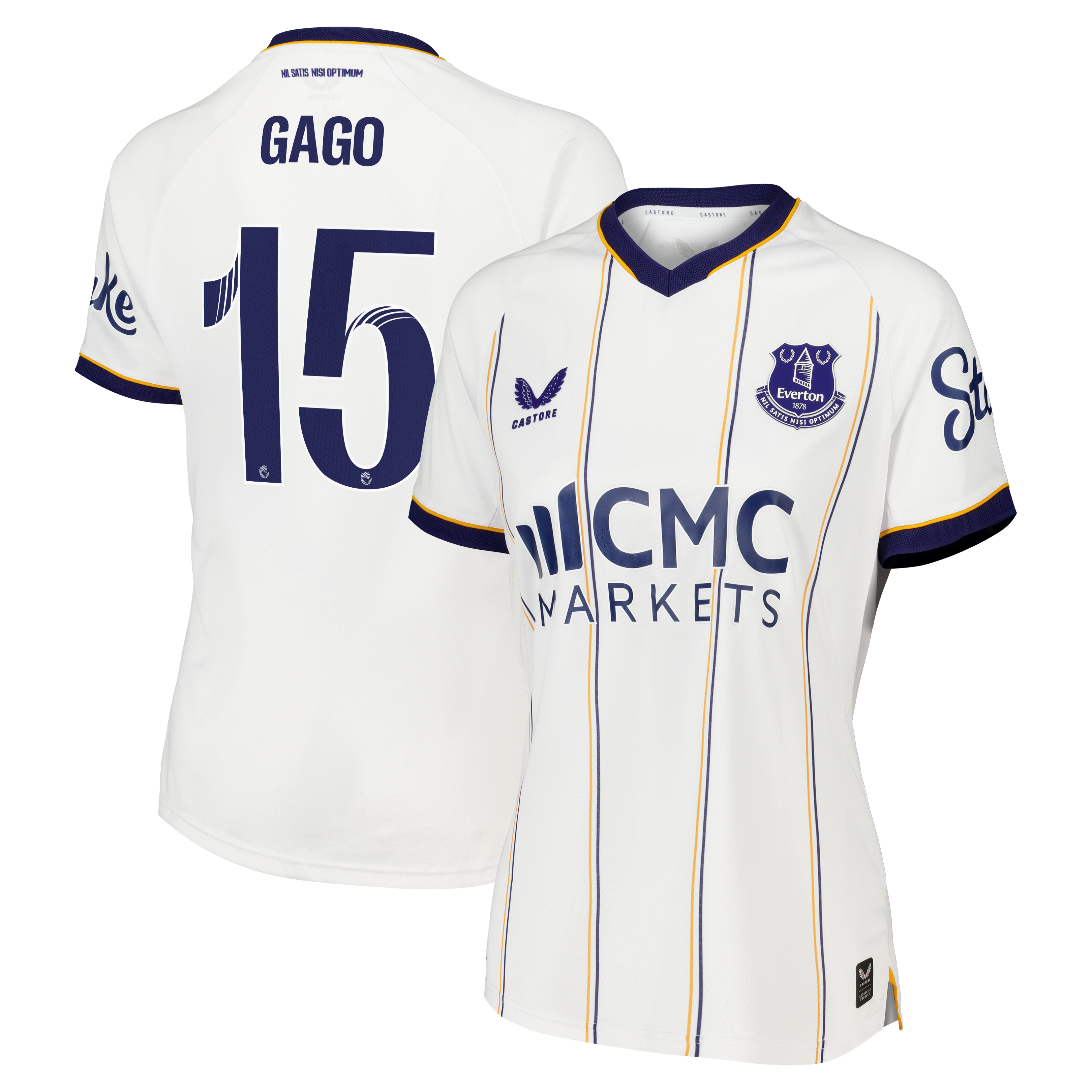 Everton WSL Castore Away Pro Shirt 2026-27 - Womens with Gago 15 printing, , rebel_hi-res