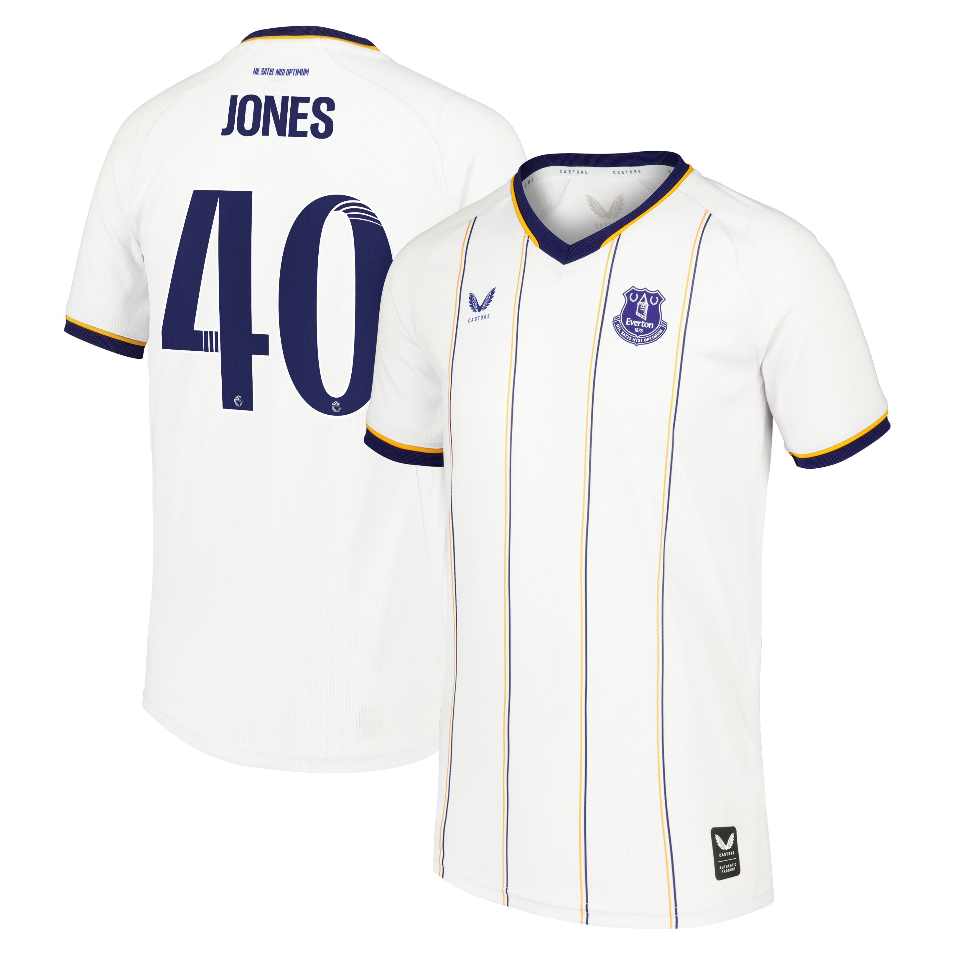 Everton WSL Castore Away Replica Shirt 2026-27 - Kids with Jones 40 printing