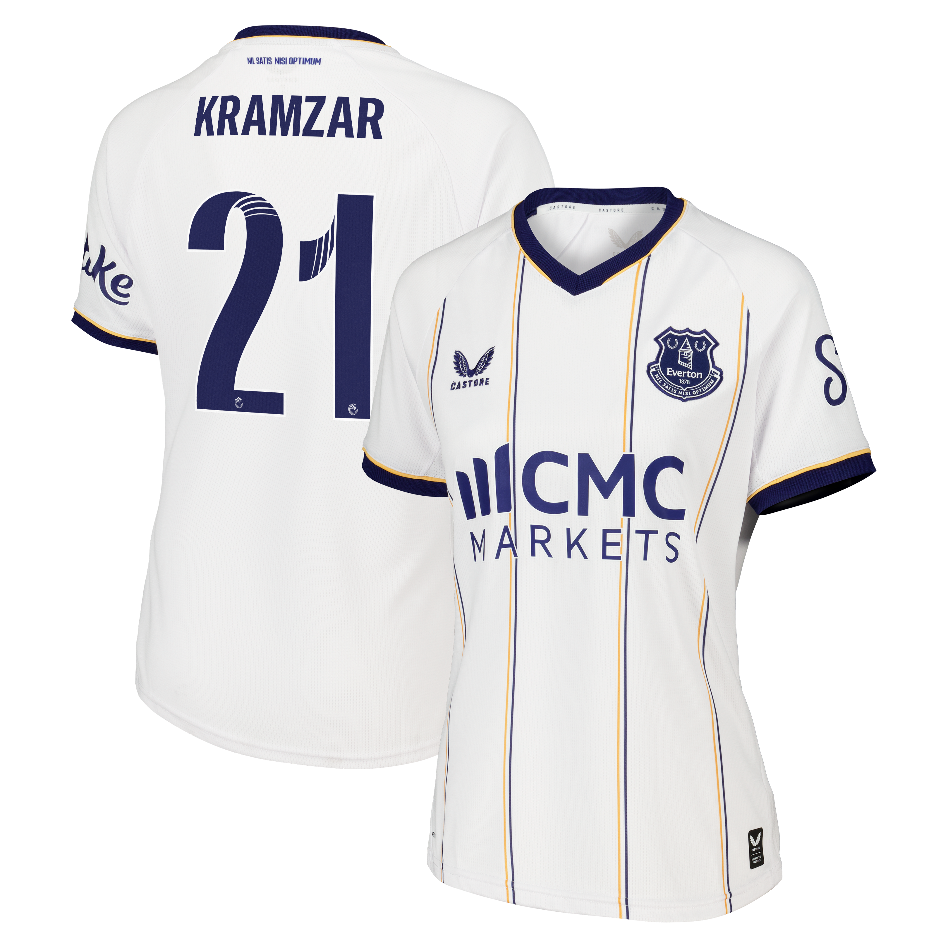 Everton WSL Castore Away Replica Shirt 2026-27 - Womens with Kramzar 21 printing