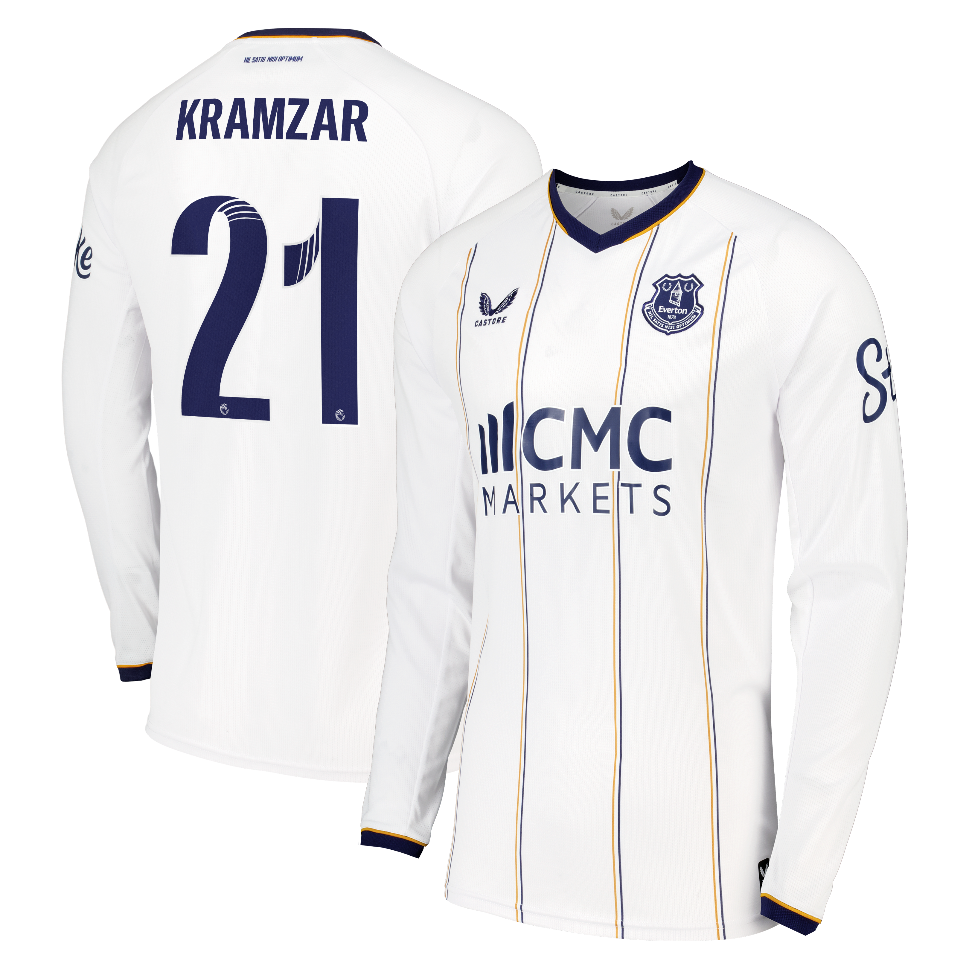 Everton WSL Castore Away Pro Shirt 2026-27 - Long Sleeve with Kramzar 21 printing