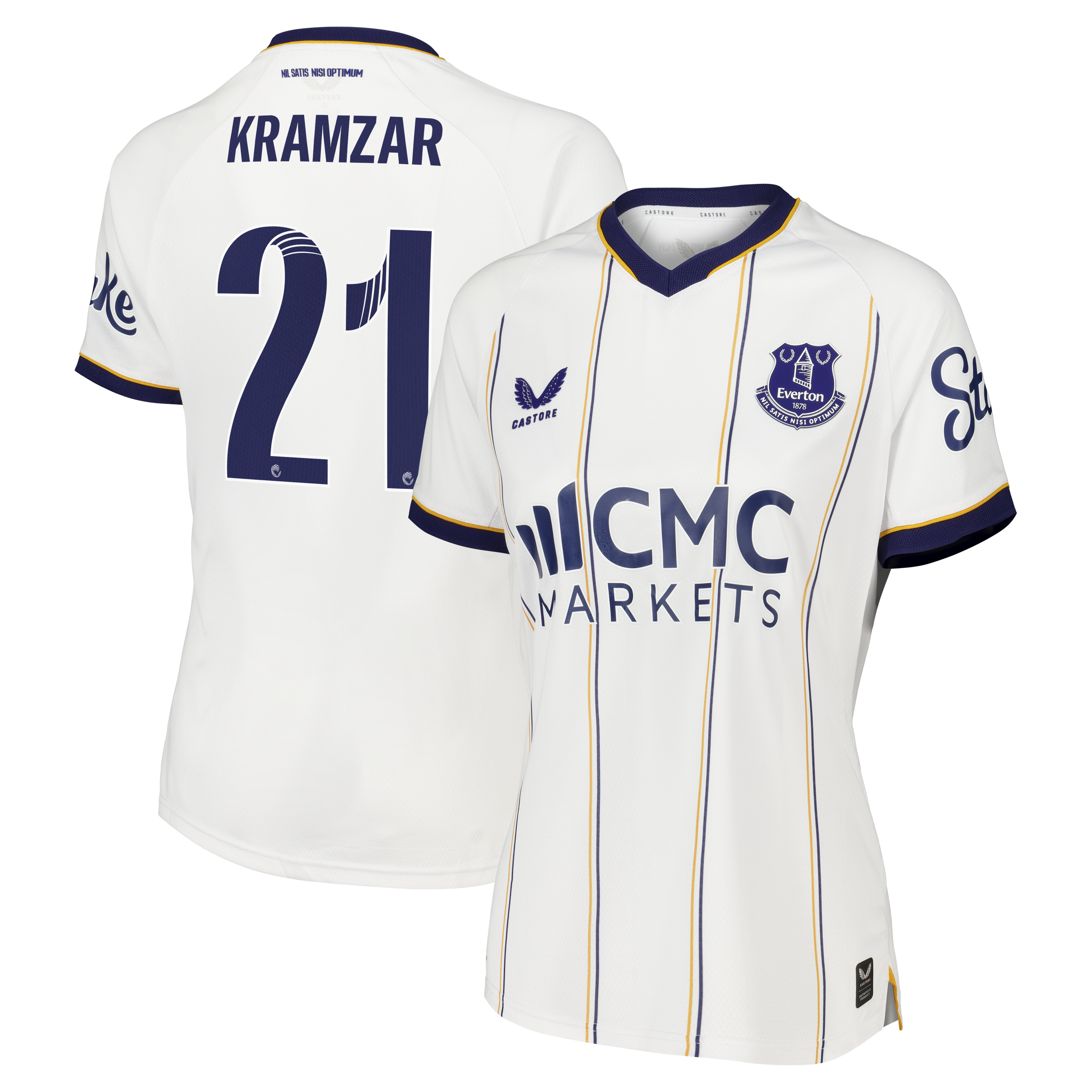 Everton WSL Castore Away Pro Shirt 2026-27 - Womens with Kramzar 21 printing, , rebel_hi-res