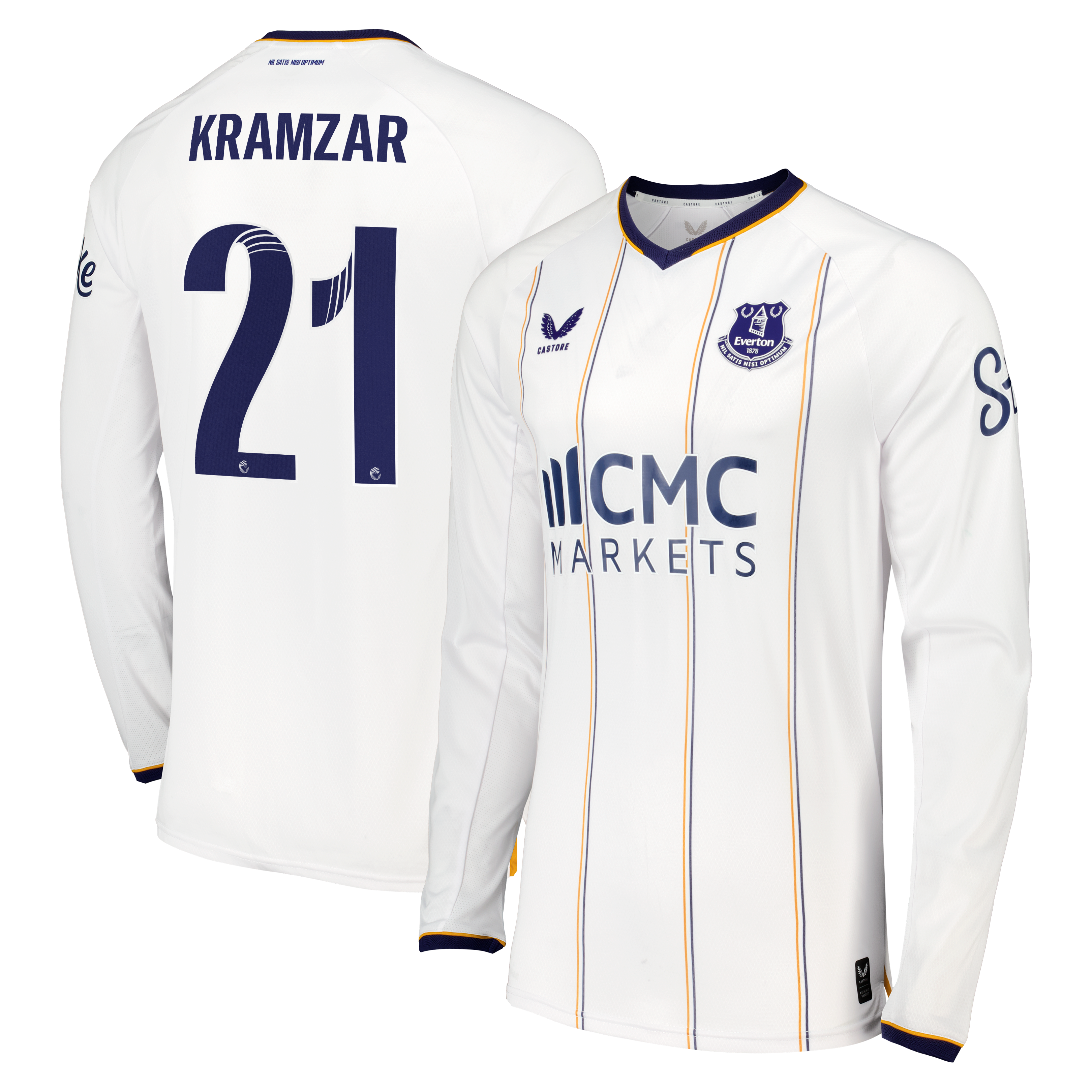 Everton WSL Castore Away Replica Shirt 2026-27 - Long Sleeve with Kramzar 21 printing