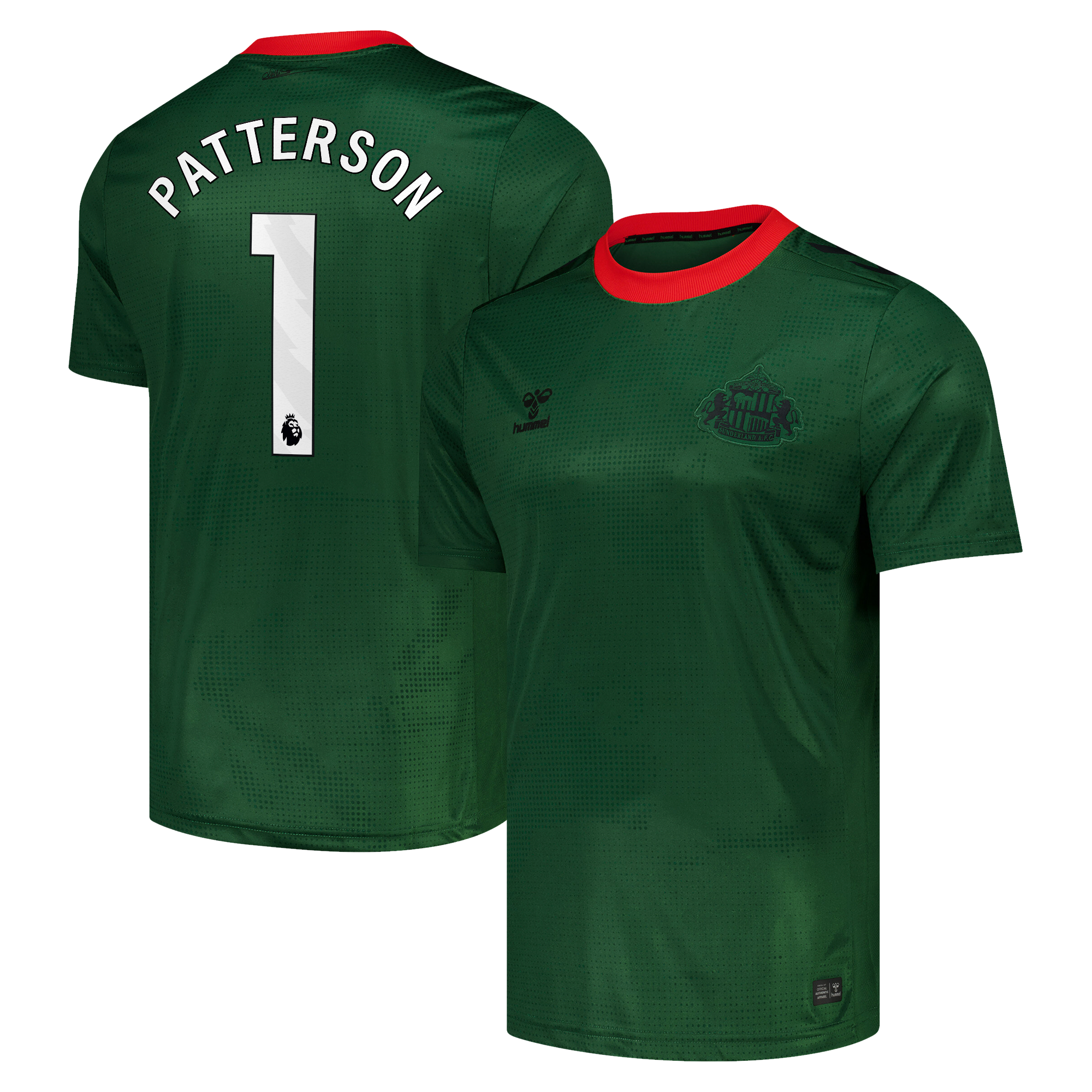 Sunderland Hummel Goalkeeper Shirt 2026-27 with Patterson 1 printing, , rebel_hi-res