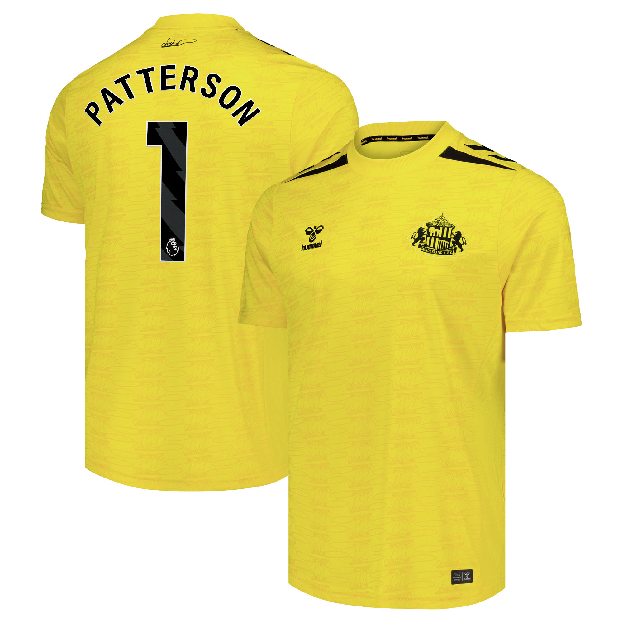 Sunderland Hummel Goalkeeper Shirt 2026-27 with Patterson 1 printing, , rebel_hi-res
