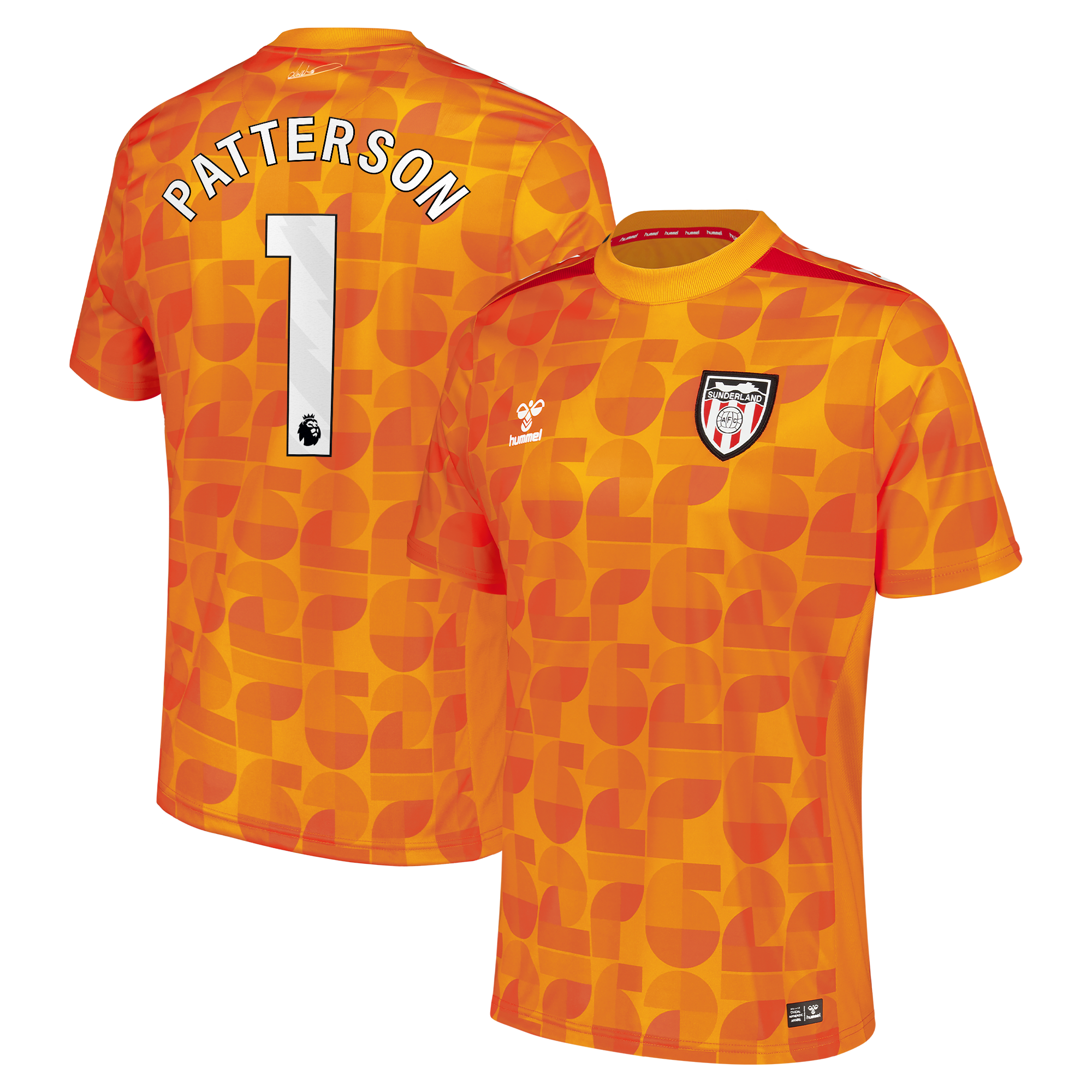 Sunderland Hummel Goalkeeper Shirt 2026-27 with Patterson 1 printing, , rebel_hi-res