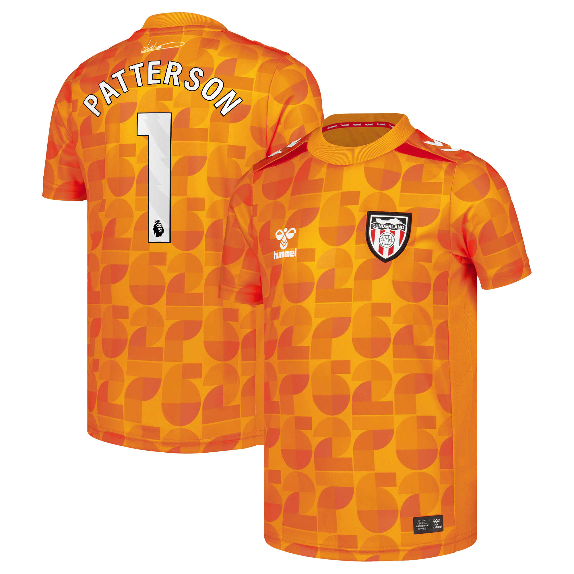 Sunderland Hummel Goalkeeper Shirt 2026-27 - Kids with Patterson 1 printing, , rebel_hi-res