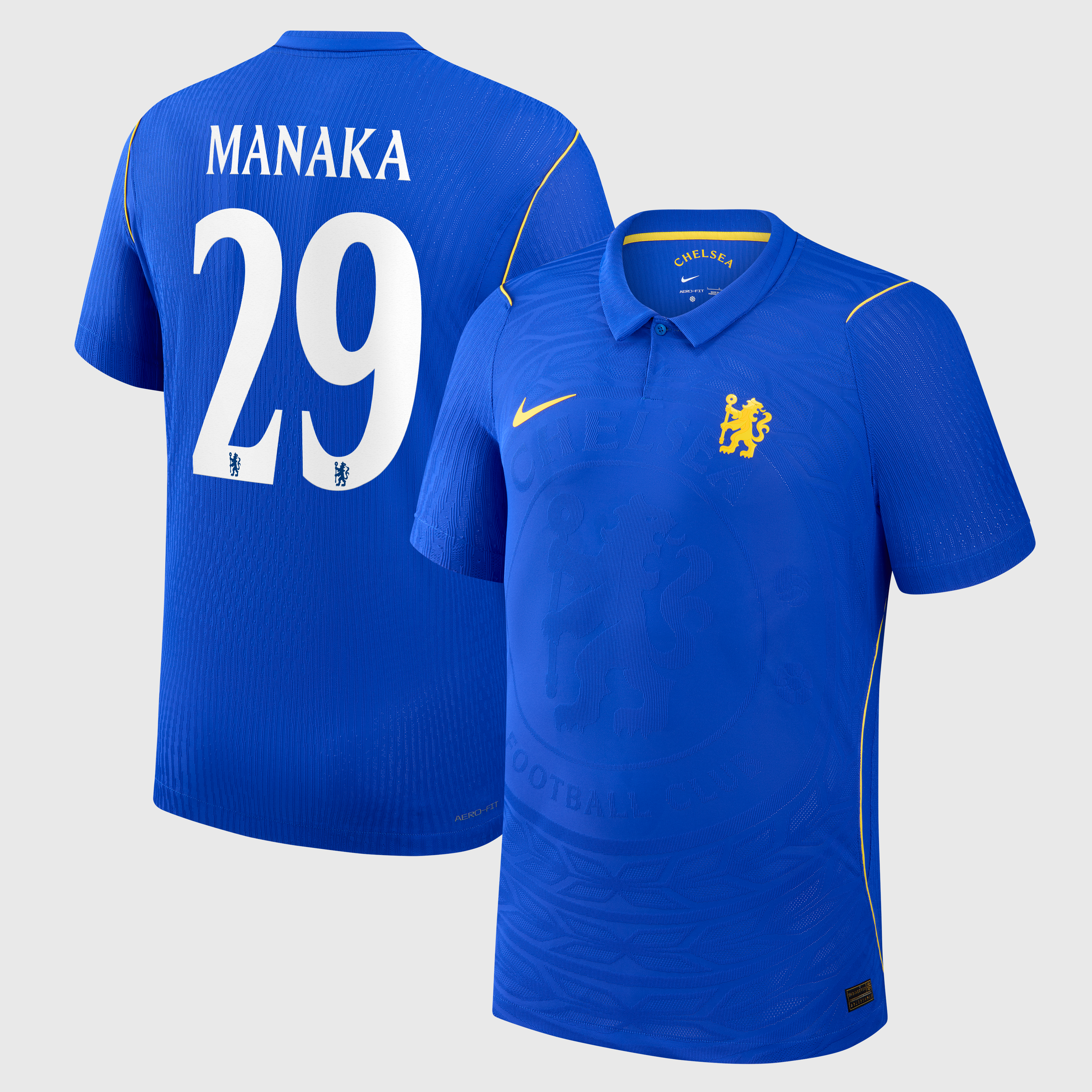 Chelsea Cup Nike Home Aero-FIT Match Shirt 2026-27 with Manaka 29 printing