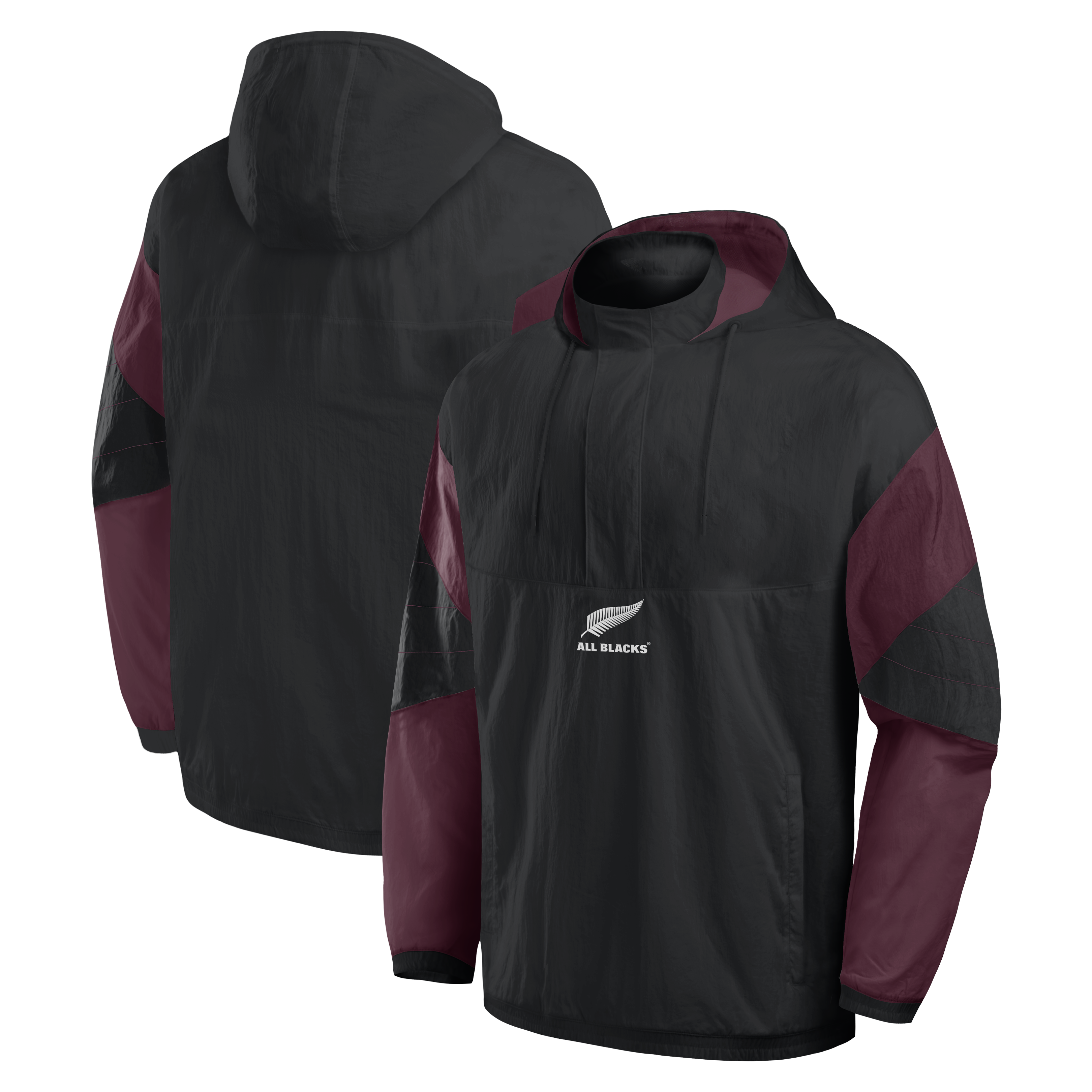 All Blacks Hooded Half Zip Jacket - Black, , rebel_hi-res