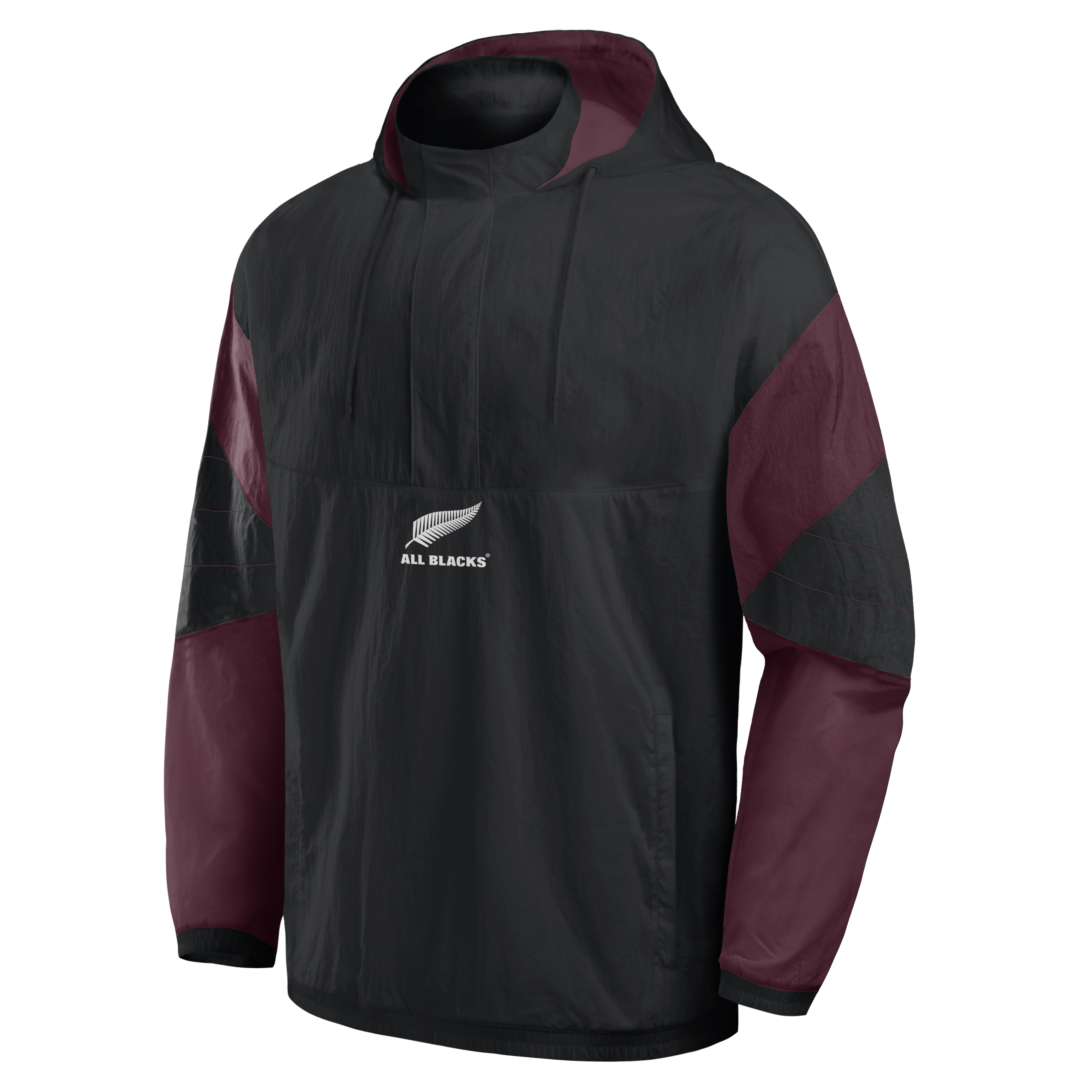 All Blacks Hooded Half Zip Jacket - Black, , rebel_hi-res