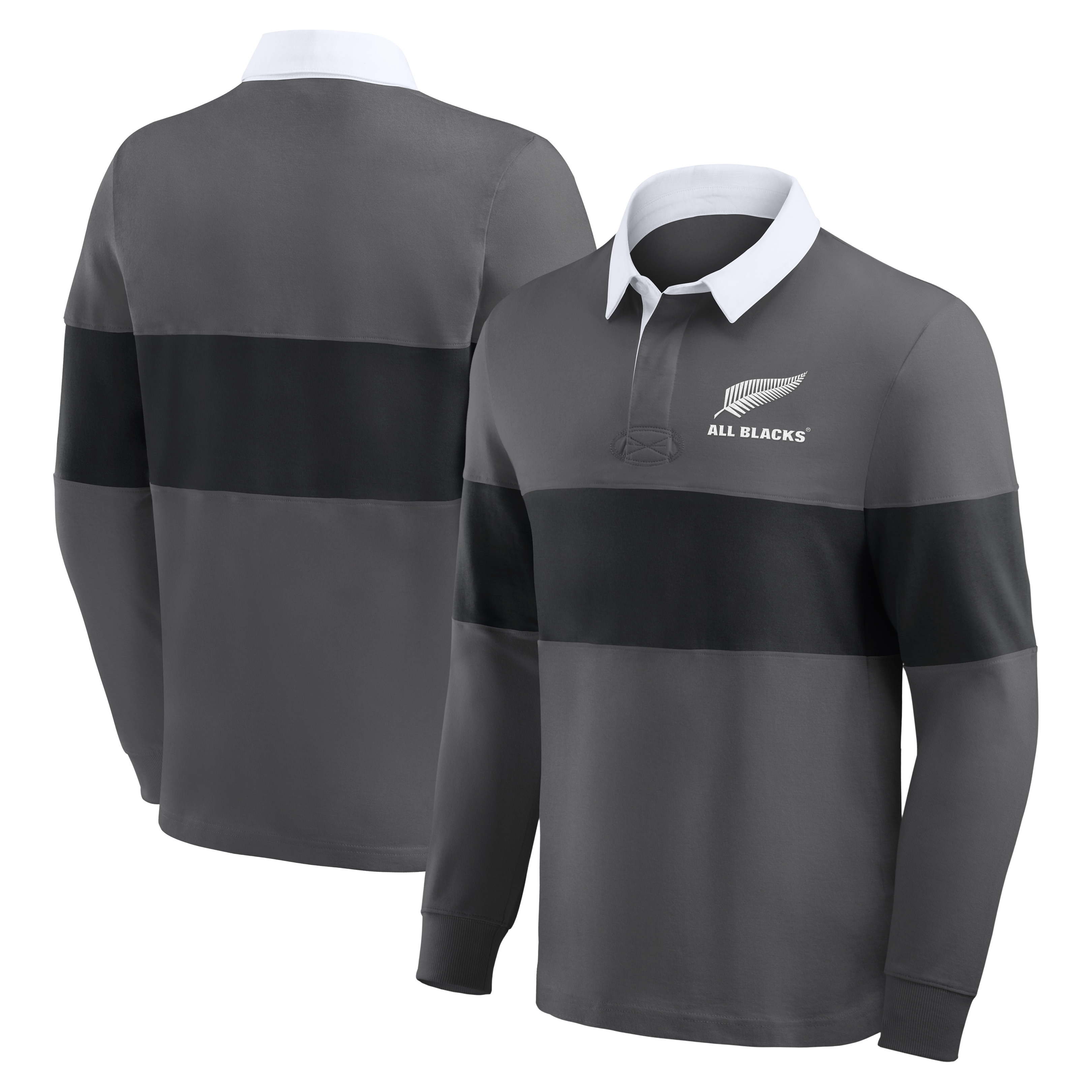 All Blacks Classics Long Sleeve Rugby Shirt - Grey, , rebel_hi-res