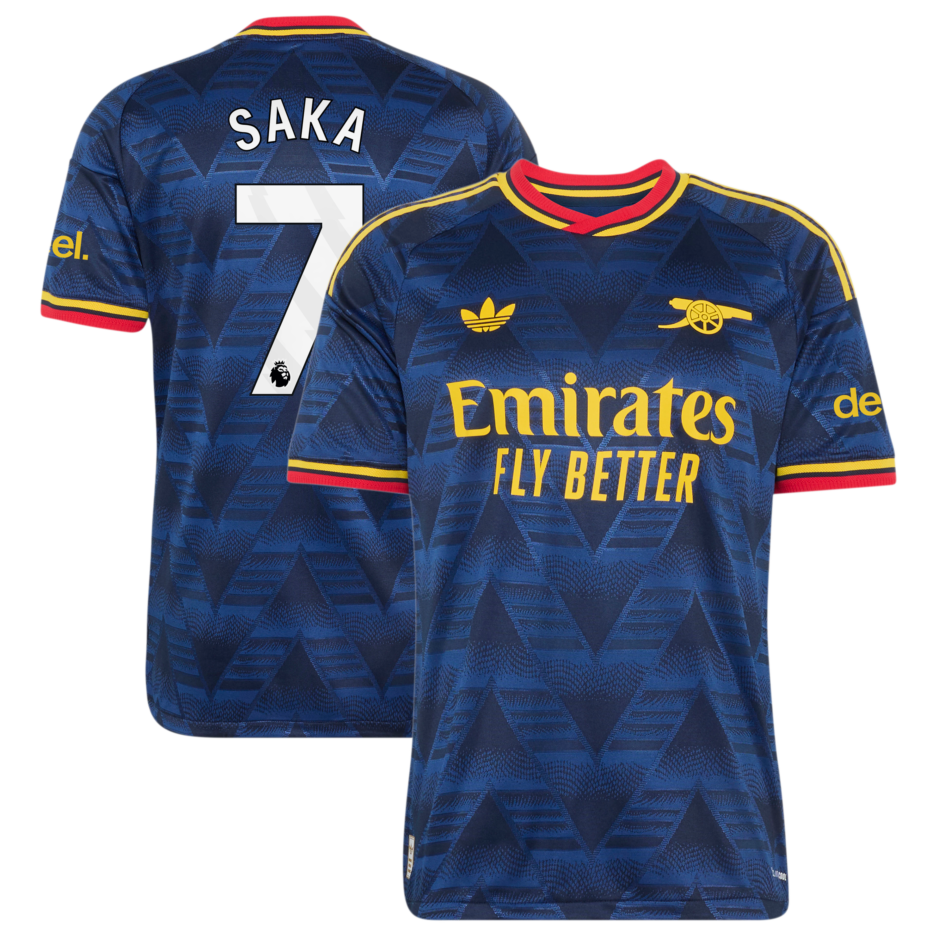 Arsenal adidas Away Authentic Shirt 2026-27 with Saka 7 printing