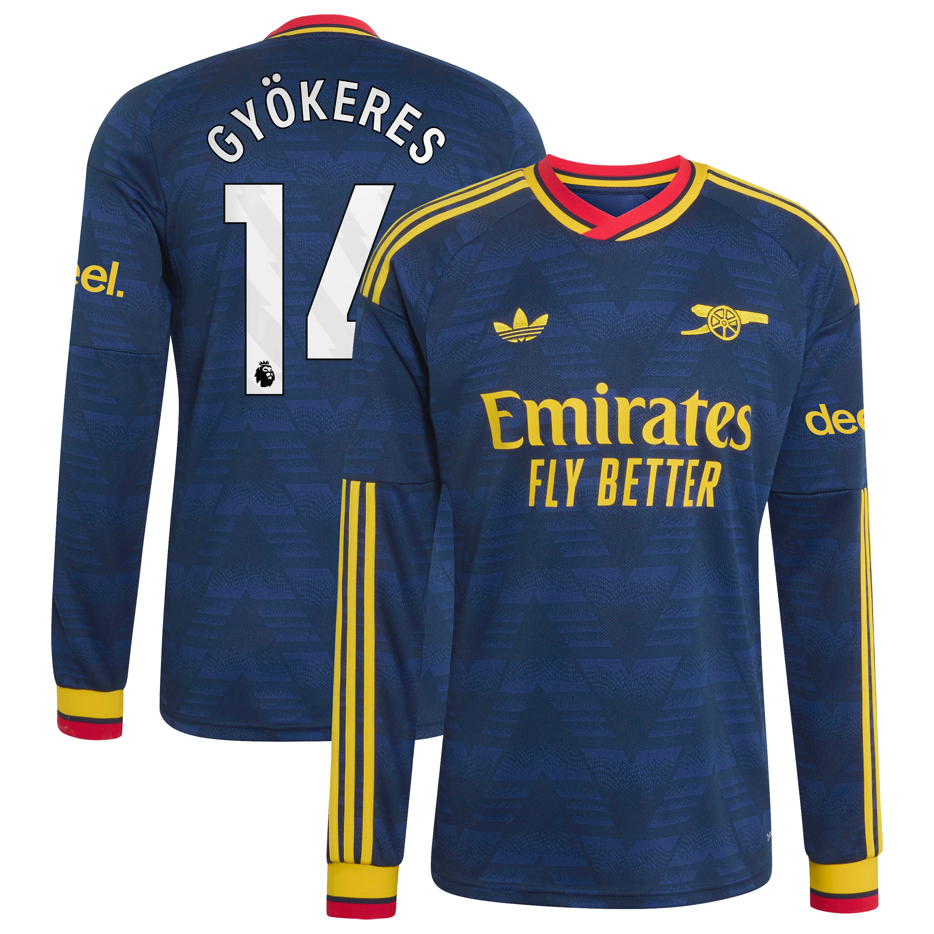 Arsenal adidas Away Shirt 2026-27 - Long Sleeve with Gyökeres 14 printing