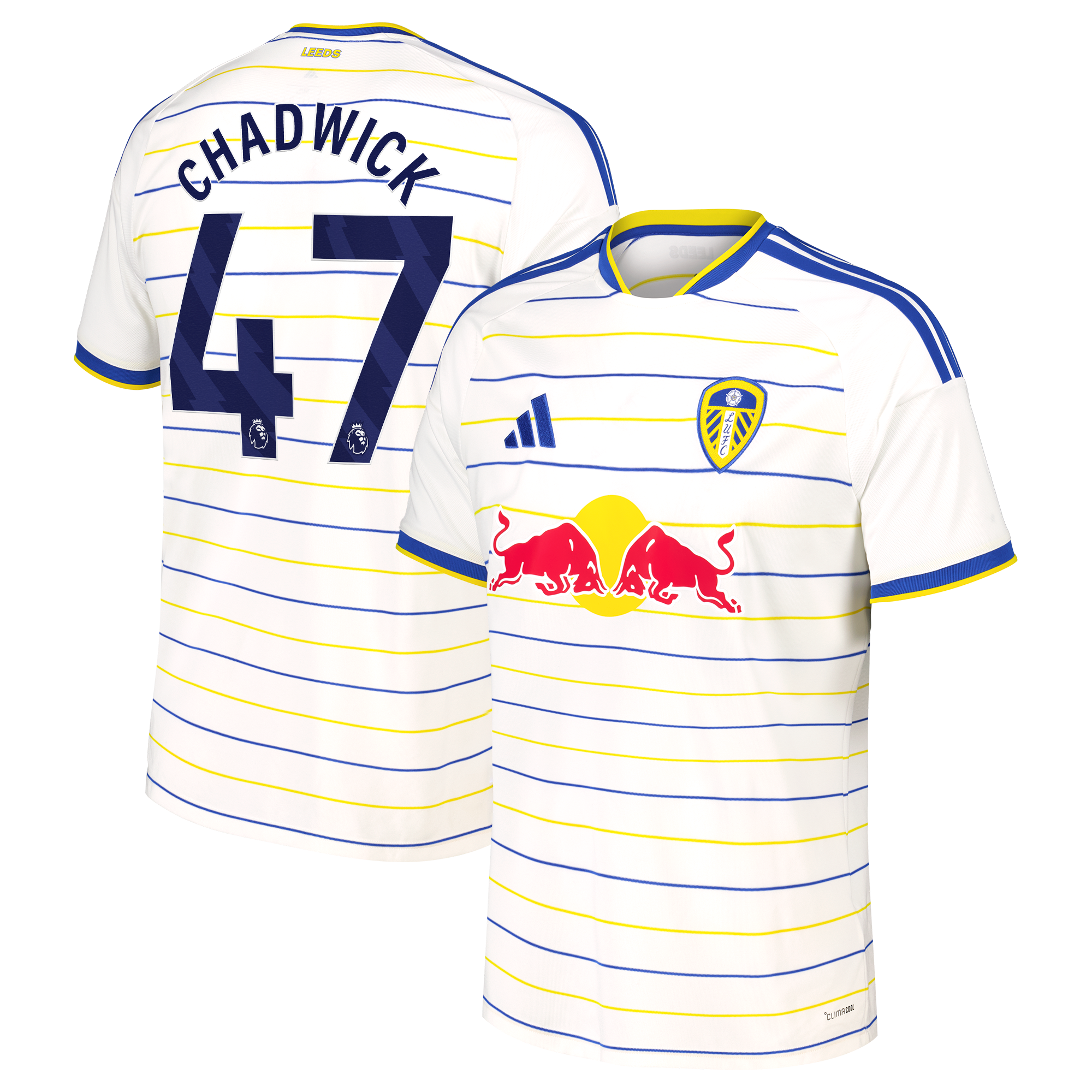 Leeds United adidas Home Shirt 2026-27 with Chadwick 47 printing