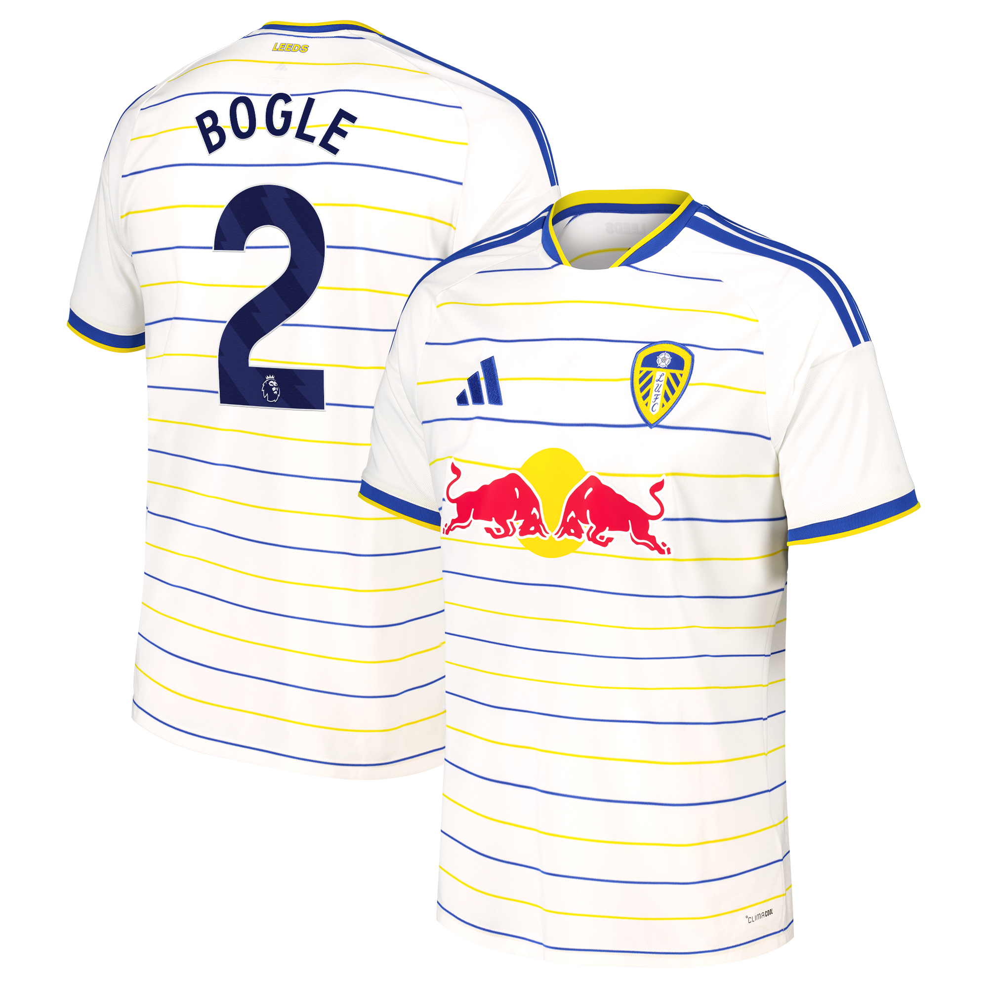 Leeds United adidas Home Shirt 2026-27 with Bogle 2 printing