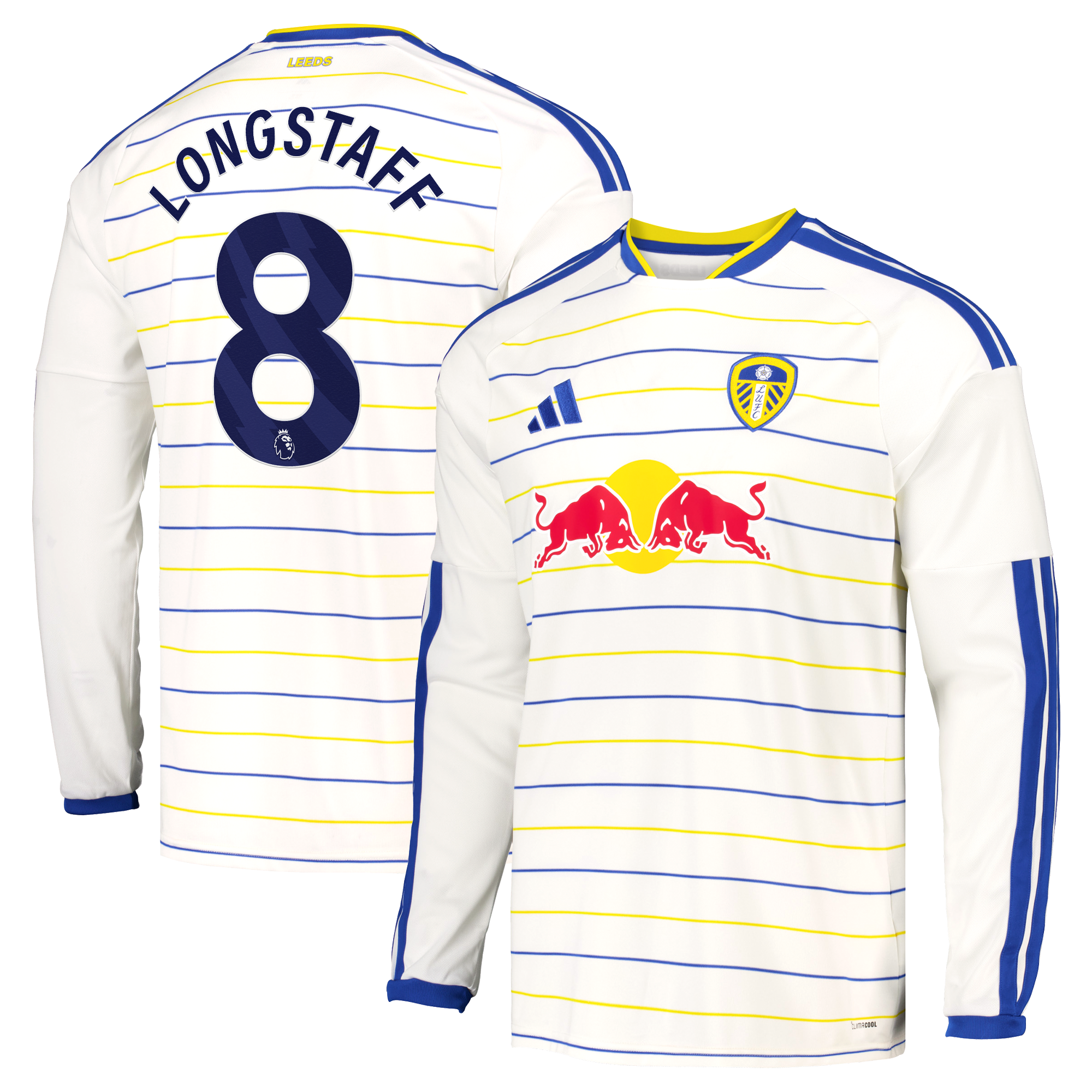 Leeds United adidas Home Shirt 2026-27 - Long Sleeve with Longstaff 8 printing
