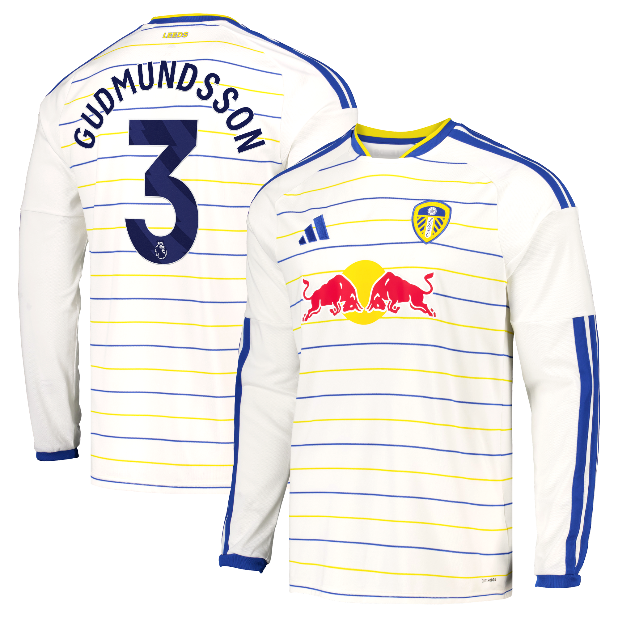 Leeds United adidas Home Shirt 2026-27 - Long Sleeve with Gudmundsson 3 printing, , rebel_hi-res