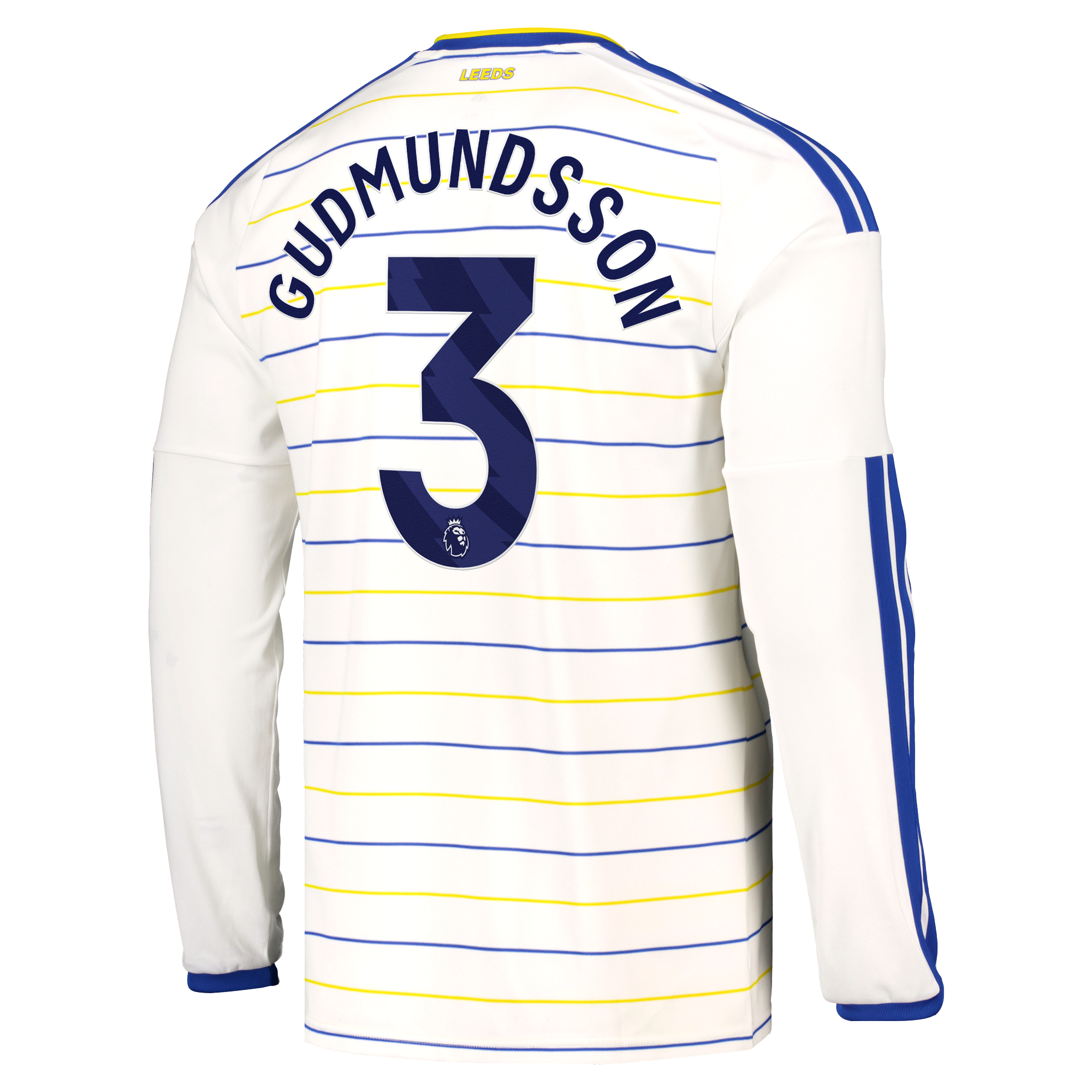 Leeds United adidas Home Shirt 2026-27 - Long Sleeve with Gudmundsson 3 printing, , rebel_hi-res