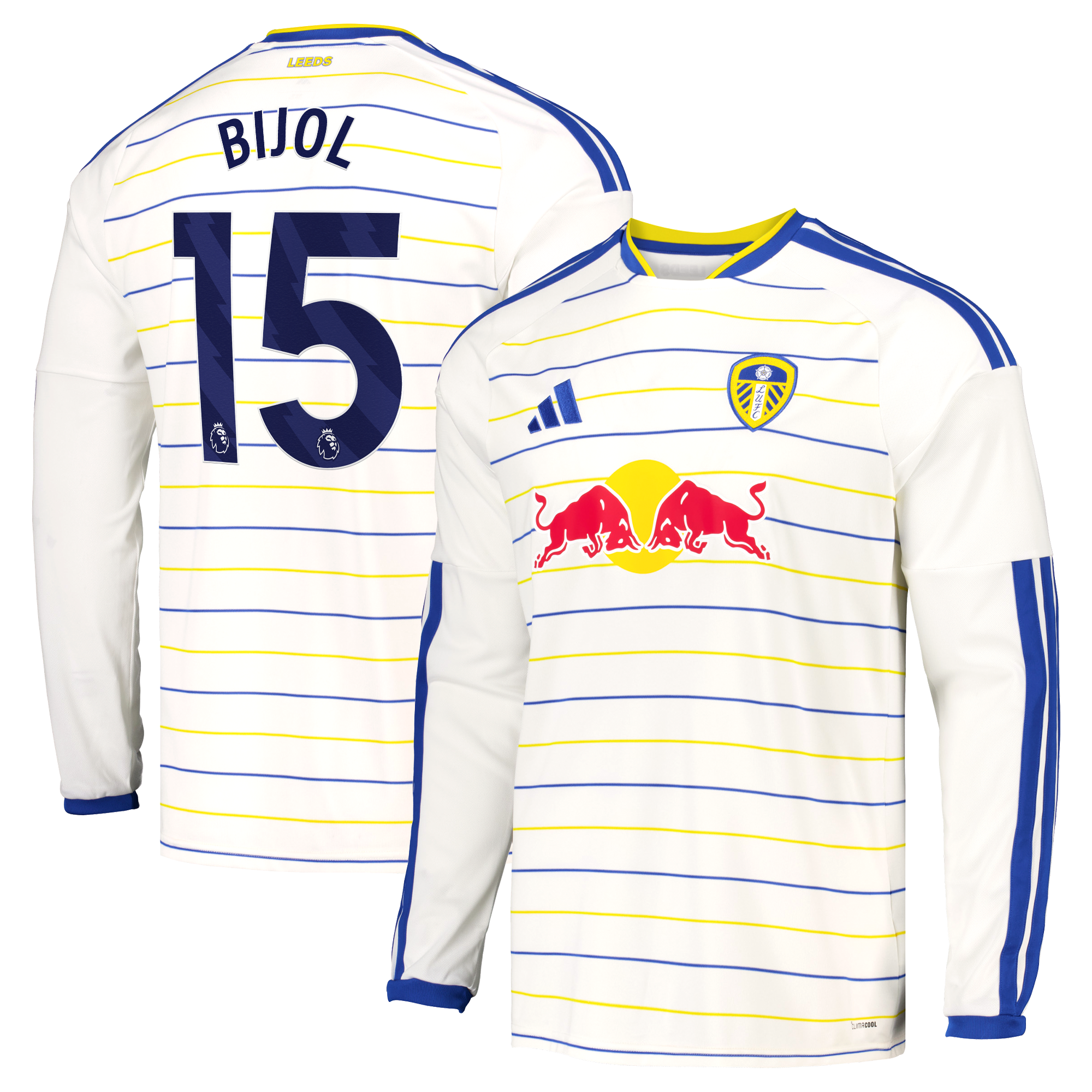 Leeds United adidas Home Shirt 2026-27 - Long Sleeve with Bijol 15 printing, , rebel_hi-res