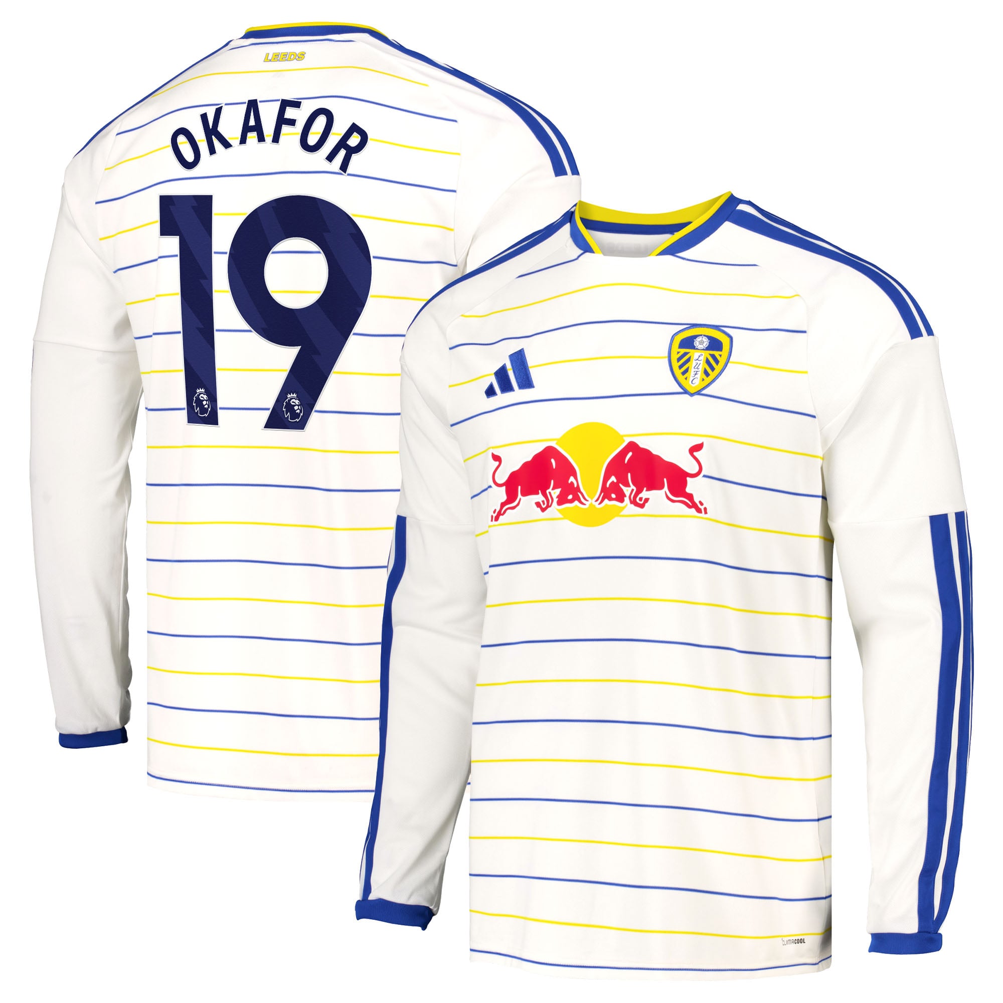 Leeds United adidas Home Shirt 2026-27 - Long Sleeve with Okafor 19 printing, , rebel_hi-res