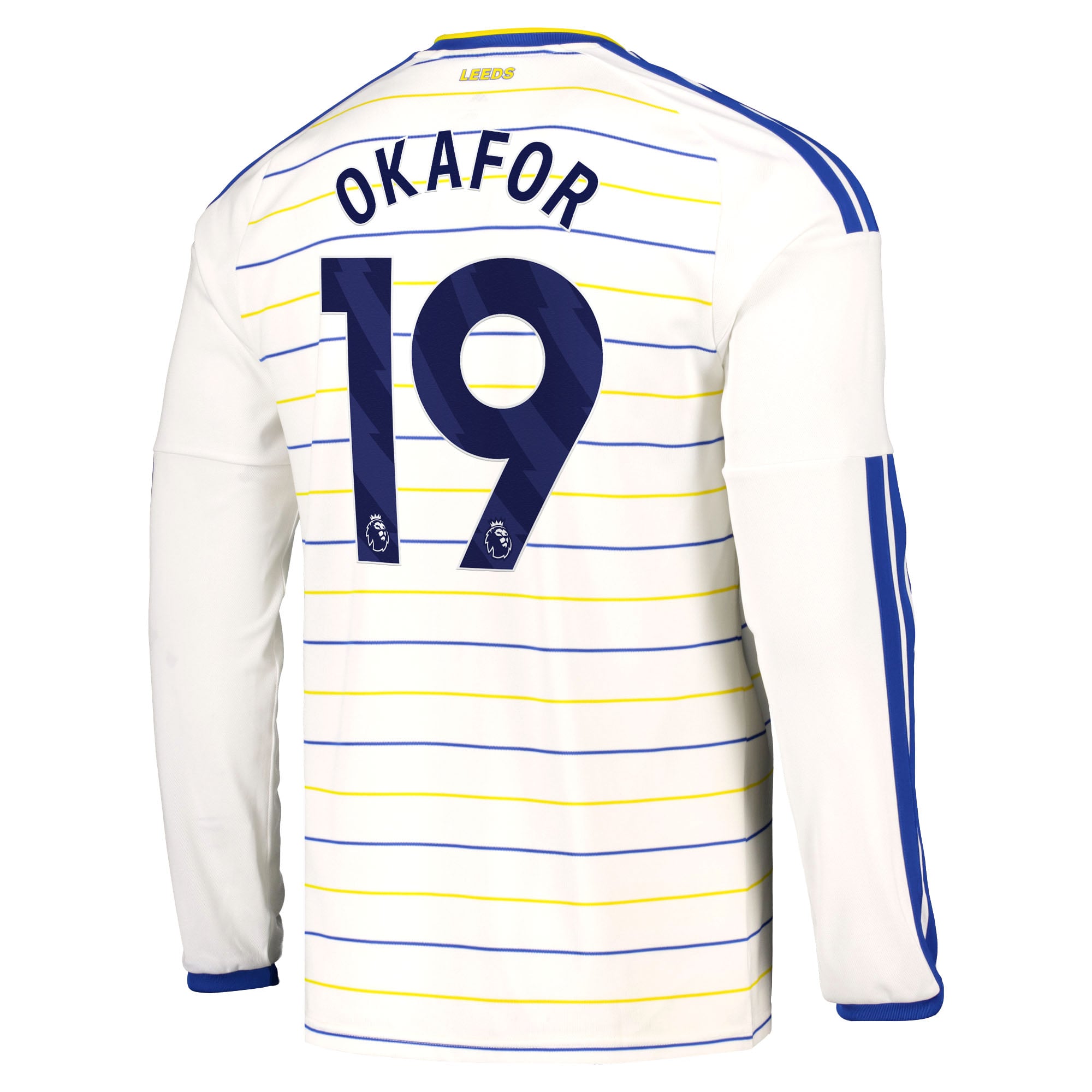 Leeds United adidas Home Shirt 2026-27 - Long Sleeve with Okafor 19 printing, , rebel_hi-res