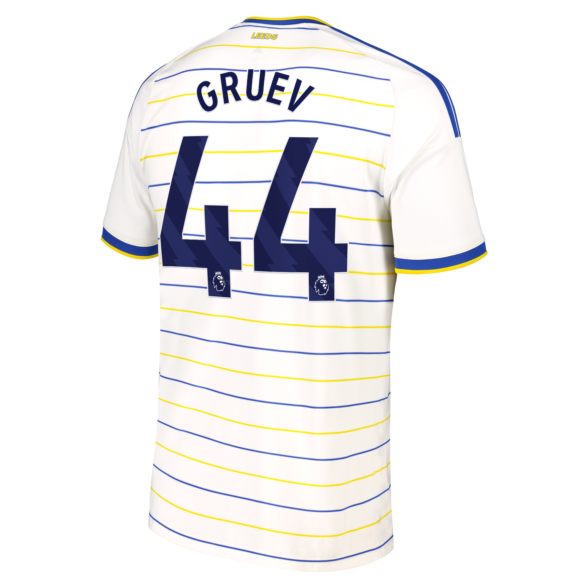 Leeds United adidas Home Shirt 2026-27 with Gruev 44 printing, , rebel_hi-res
