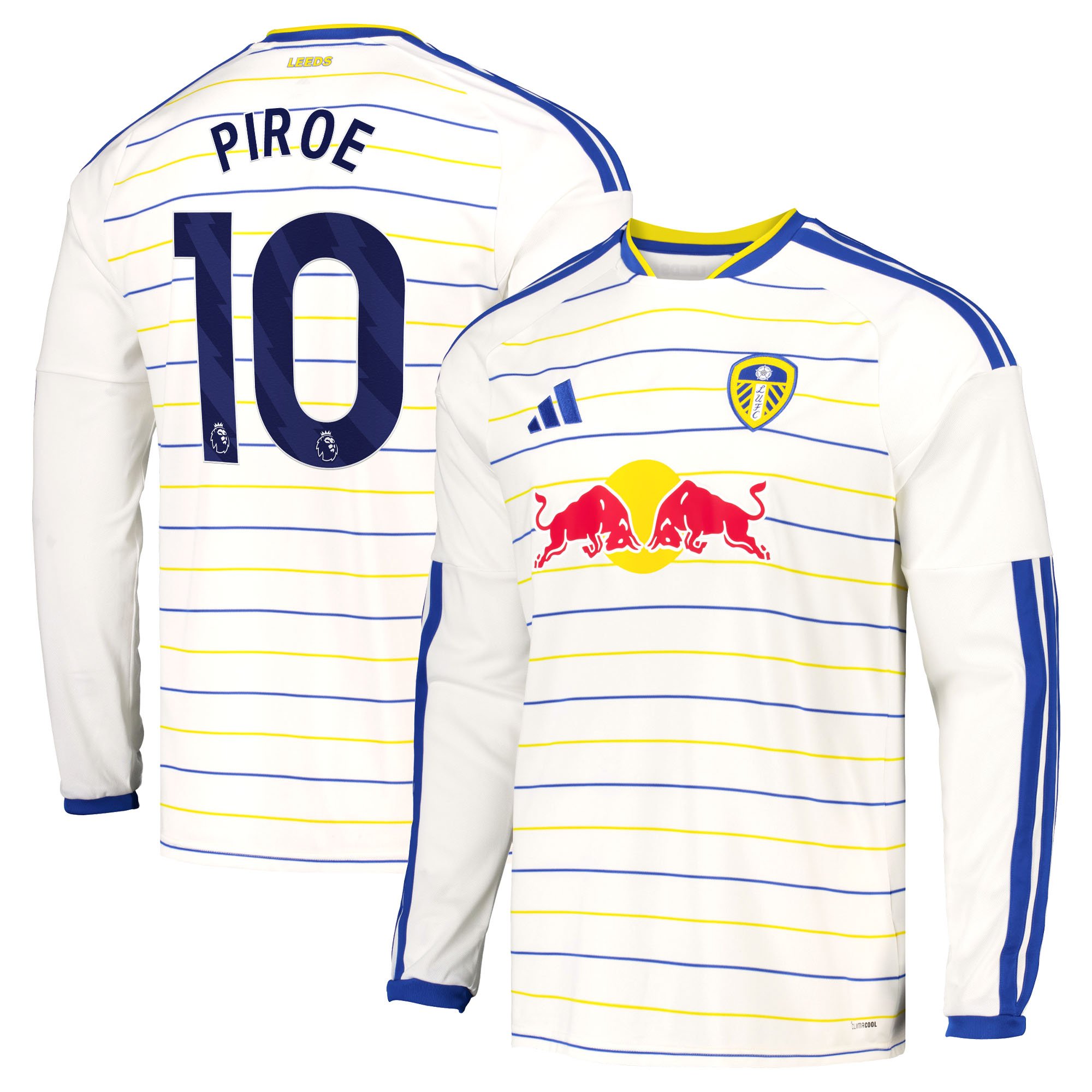 Leeds United adidas Home Shirt 2026-27 - Long Sleeve with Piroe 10 printing, , rebel_hi-res