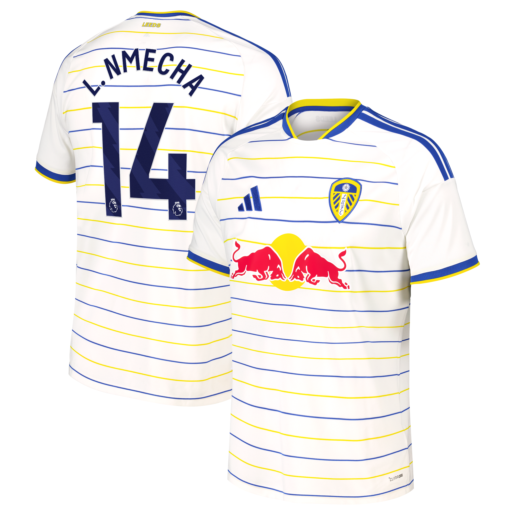 Leeds United adidas Home Shirt 2026-27 with L. Nmecha 14 printing, , rebel_hi-res