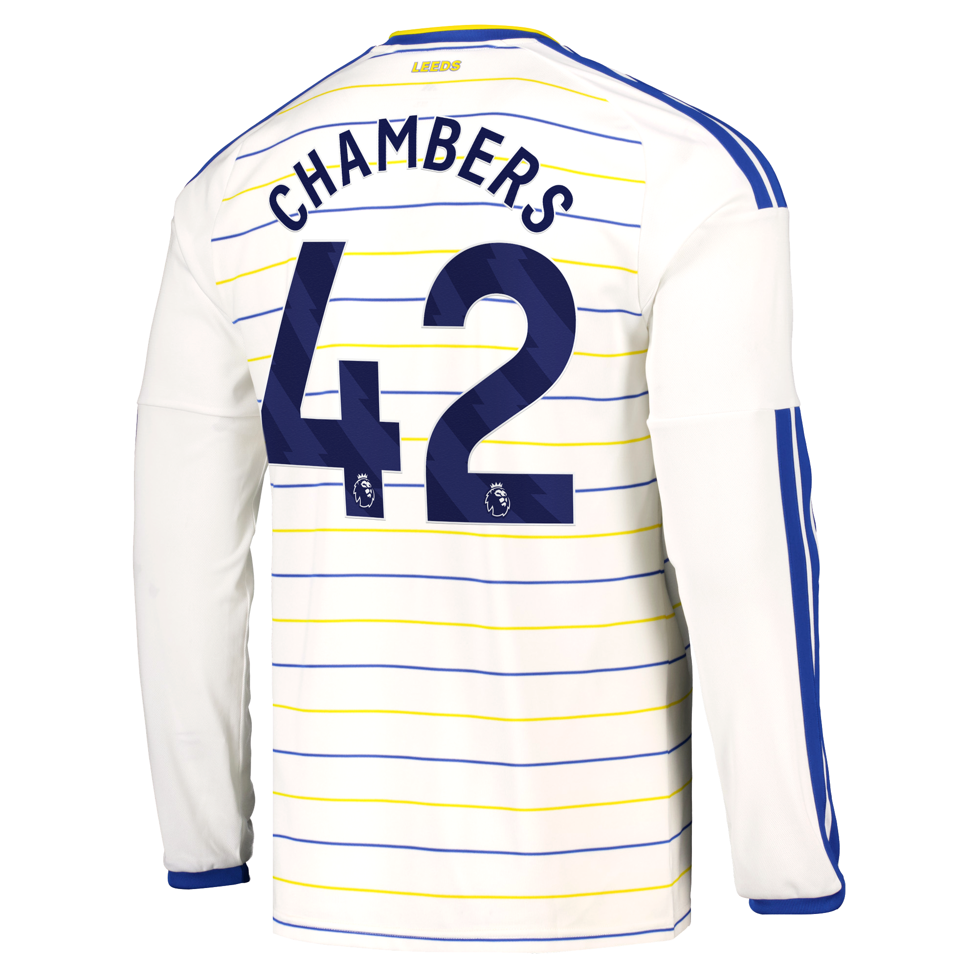 Leeds United adidas Home Shirt 2026-27 - Long Sleeve with Chambers 42 printing, , rebel_hi-res