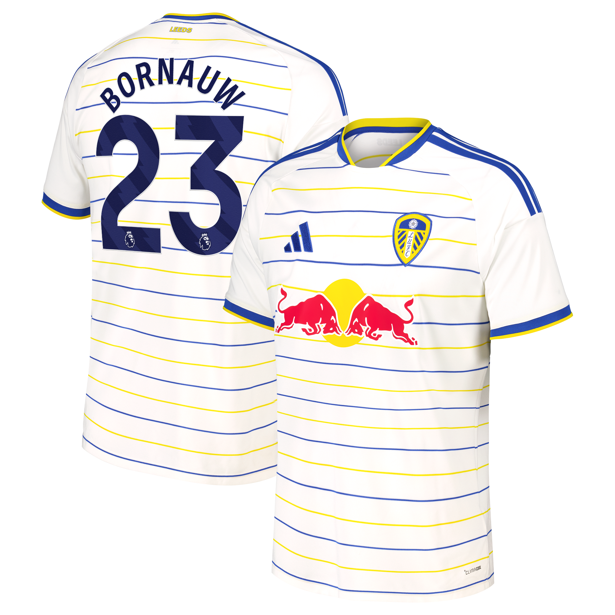 Leeds United adidas Home Shirt 2026-27 with Bornauw 23 printing, , rebel_hi-res