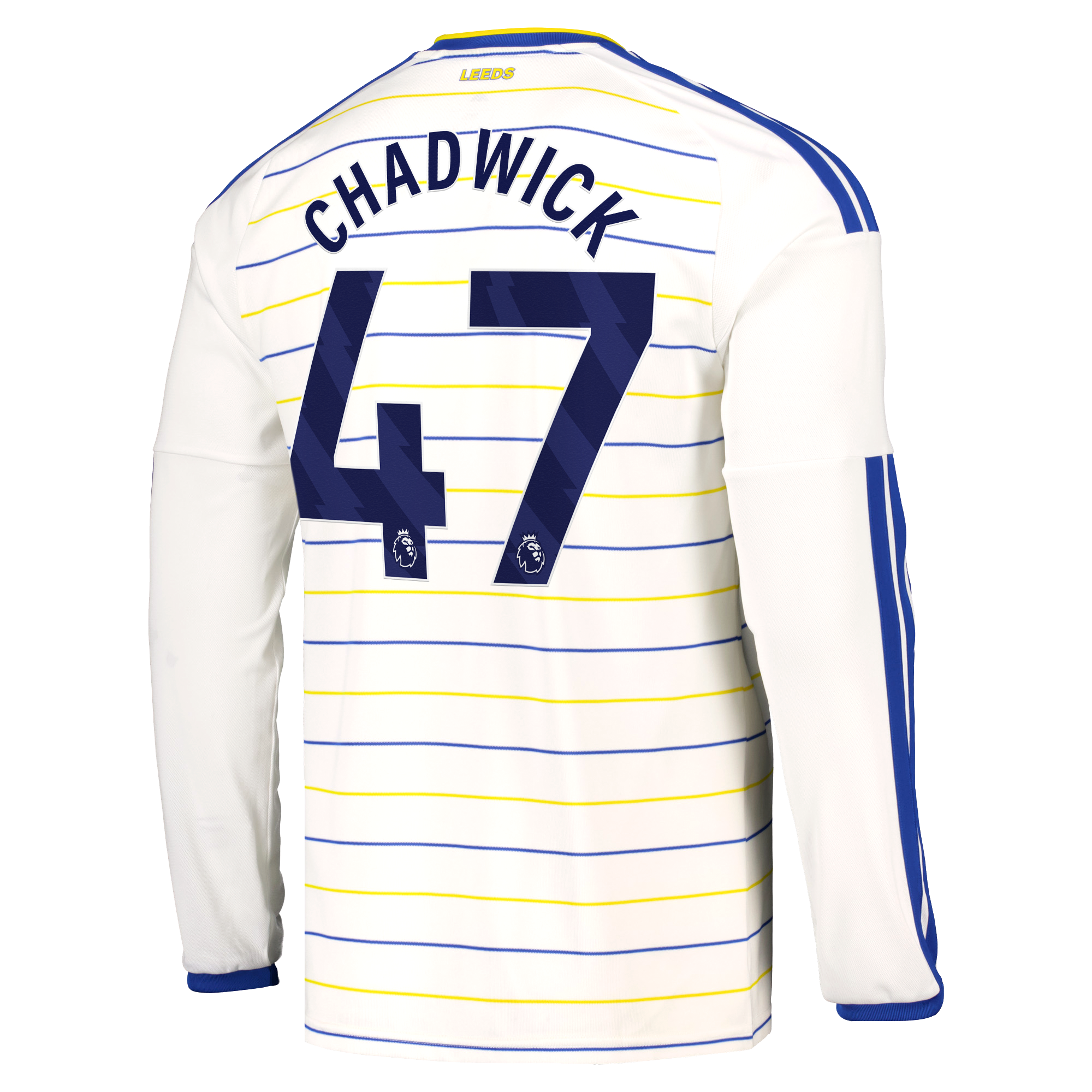 Leeds United adidas Home Shirt 2026-27 - Long Sleeve with Chadwick 47 printing, , rebel_hi-res