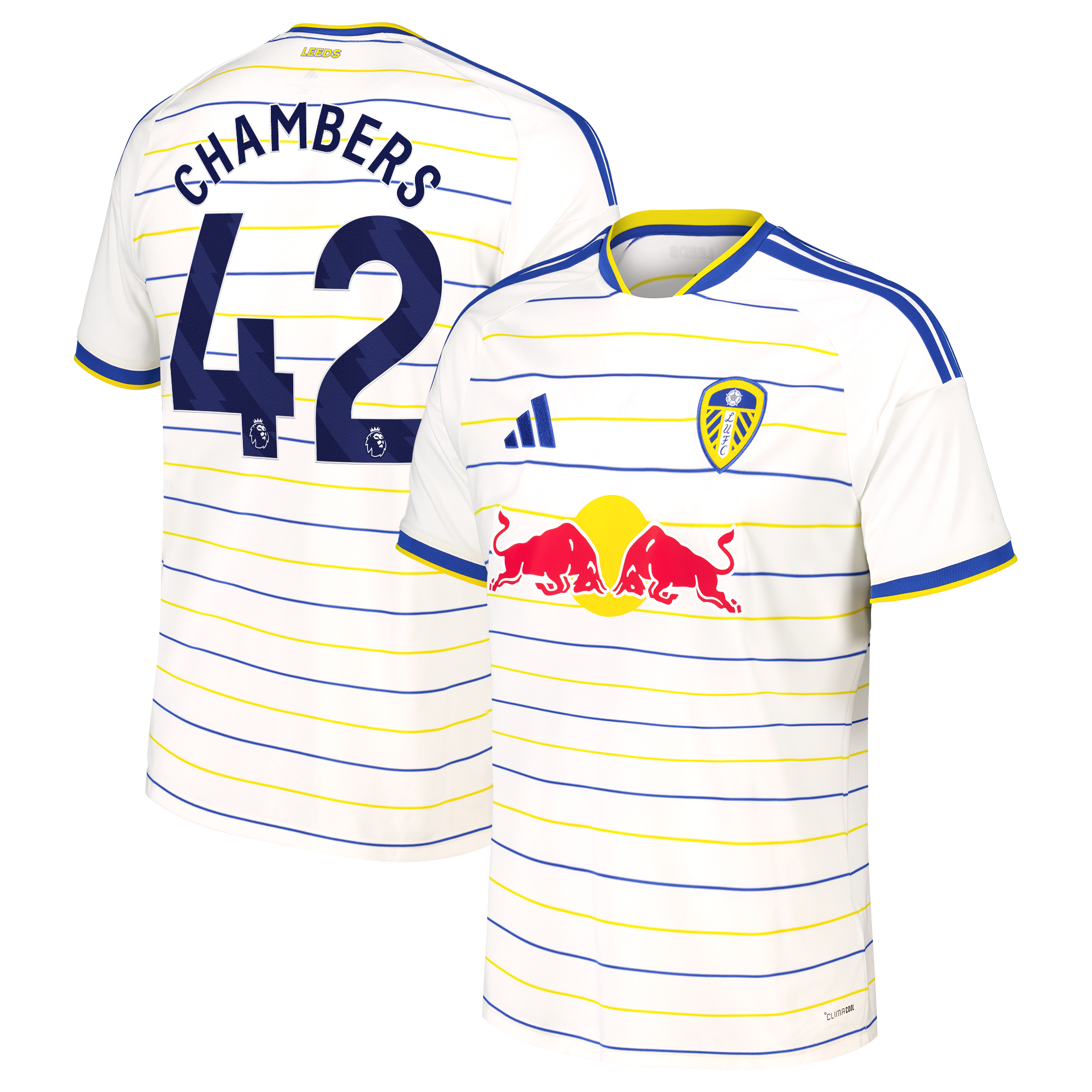 Leeds United adidas Home Shirt 2026-27 with Chambers 42 printing, , rebel_hi-res