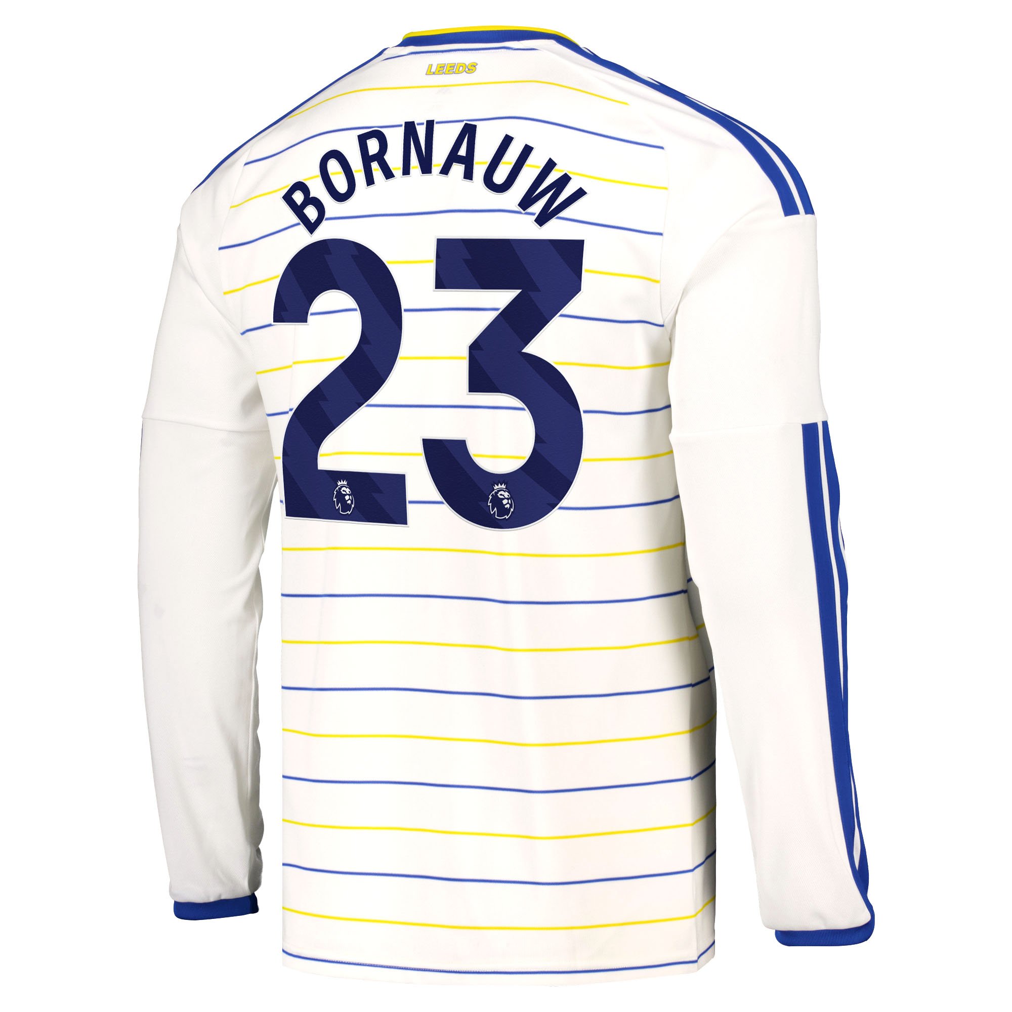Leeds United adidas Home Shirt 2026-27 - Long Sleeve with Bornauw 23 printing, , rebel_hi-res