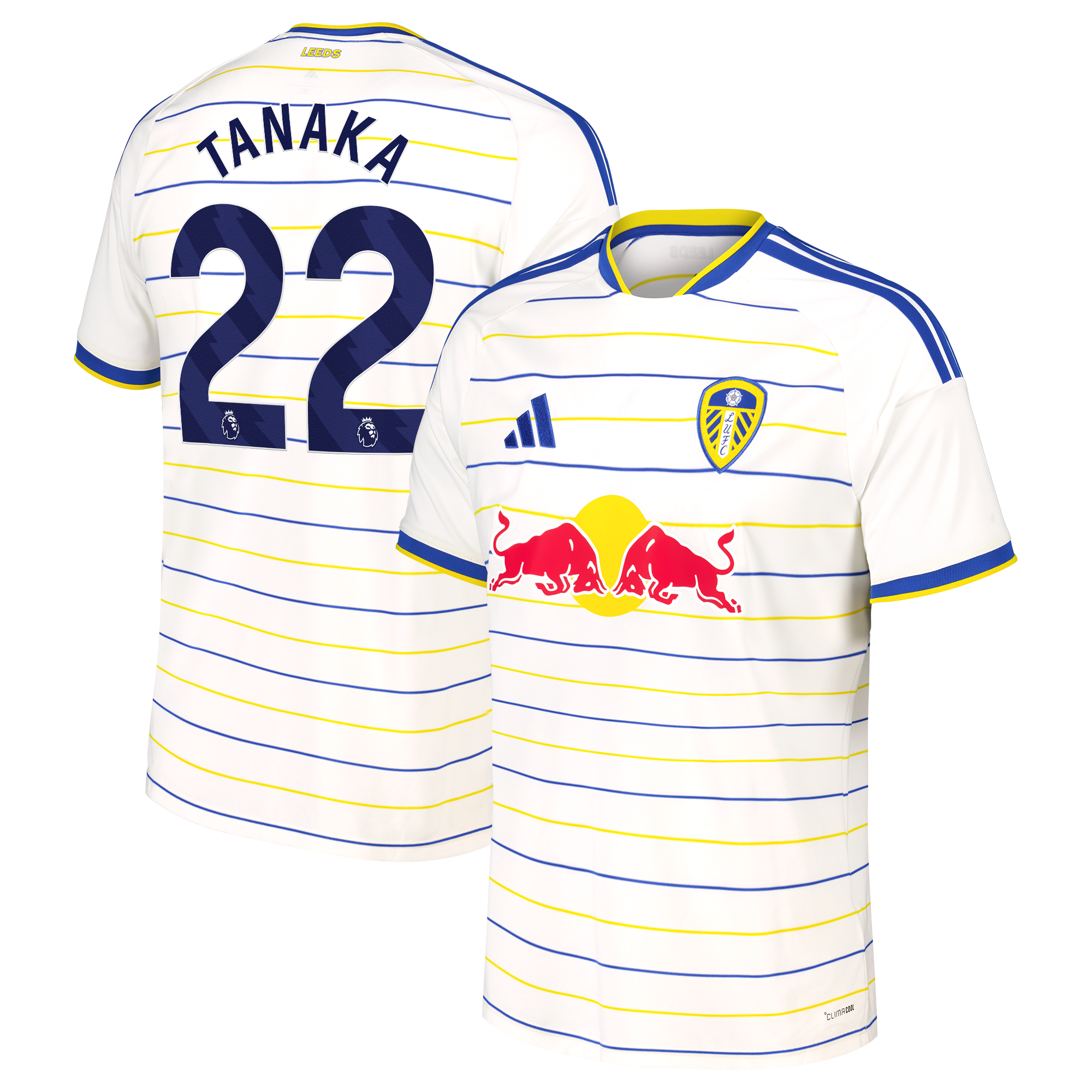 Leeds United adidas Home Shirt 2026-27 with Tanaka 22 printing, , rebel_hi-res