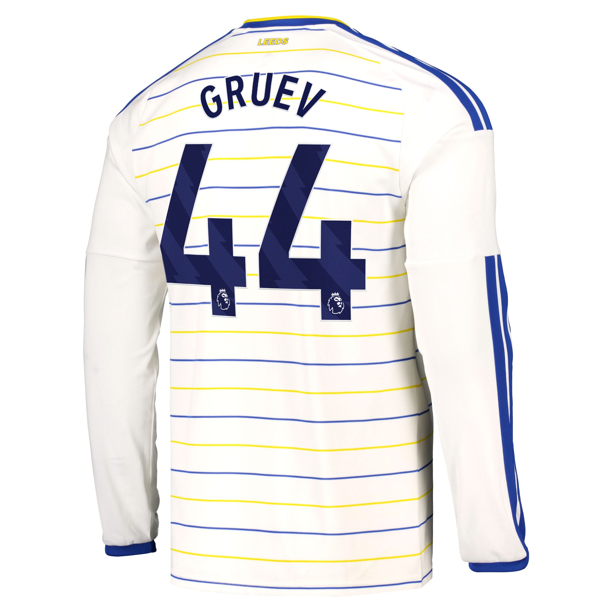 Leeds United adidas Home Shirt 2026-27 - Long Sleeve with Gruev 44 printing, , rebel_hi-res