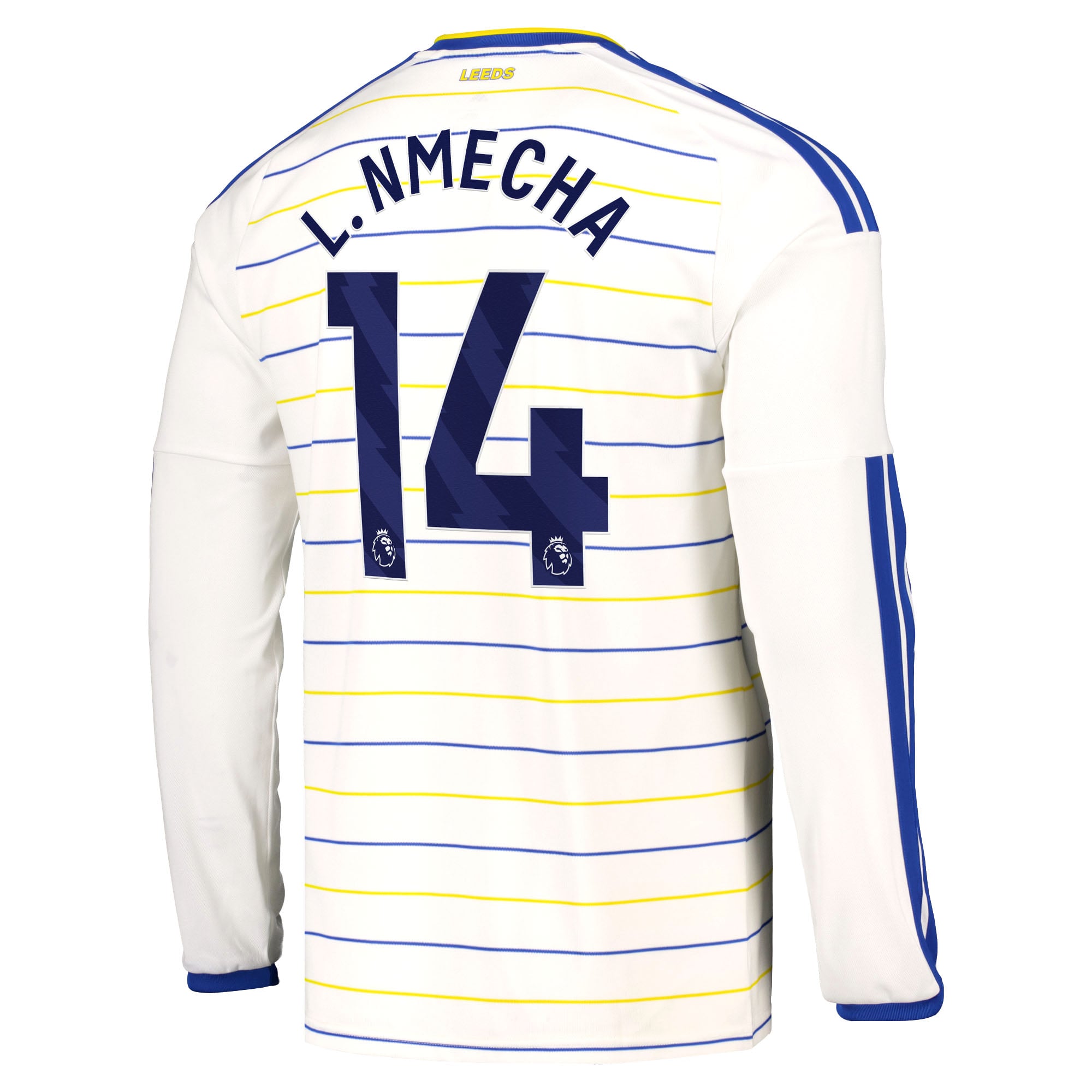 Leeds United adidas Home Shirt 2026-27 - Long Sleeve with L. Nmecha 14 printing, , rebel_hi-res