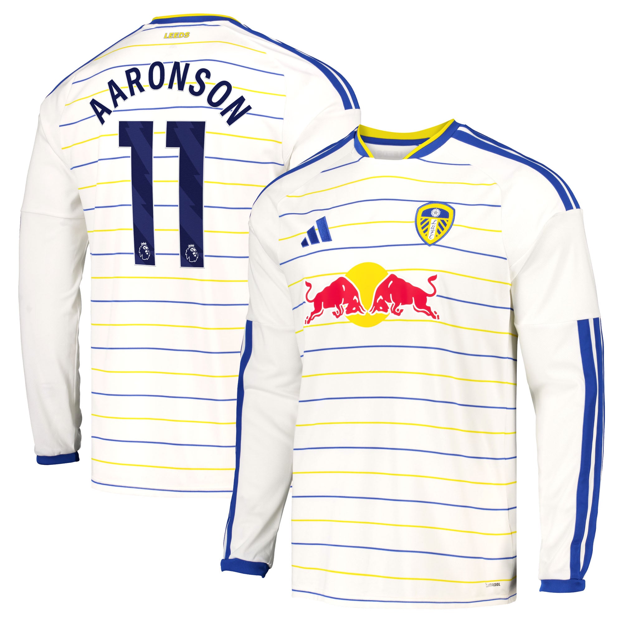 Leeds United adidas Home Shirt 2026-27 - Long Sleeve with Aaronson 11 printing, , rebel_hi-res