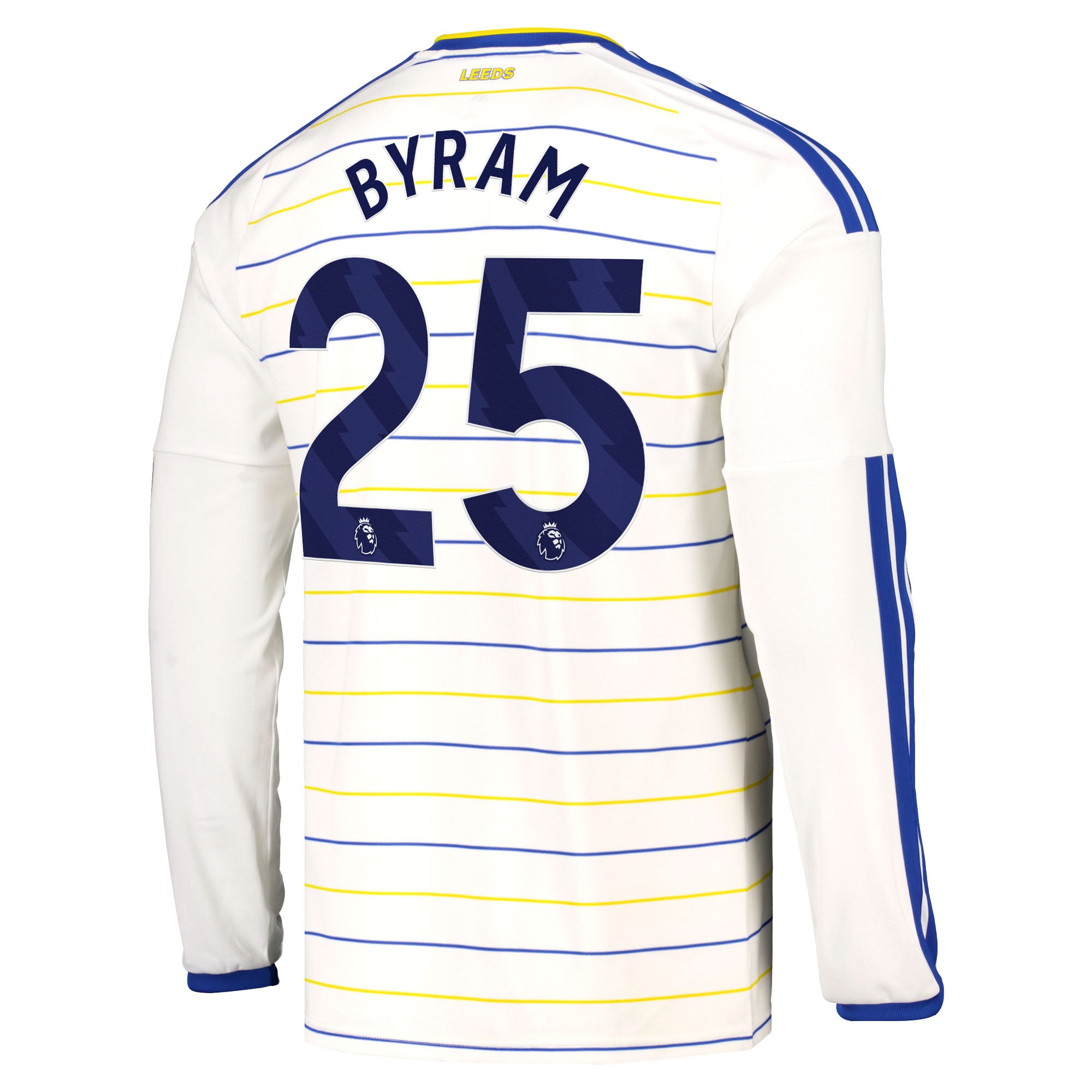 Leeds United adidas Home Shirt 2026-27 - Long Sleeve with Byram 25 printing, , rebel_hi-res