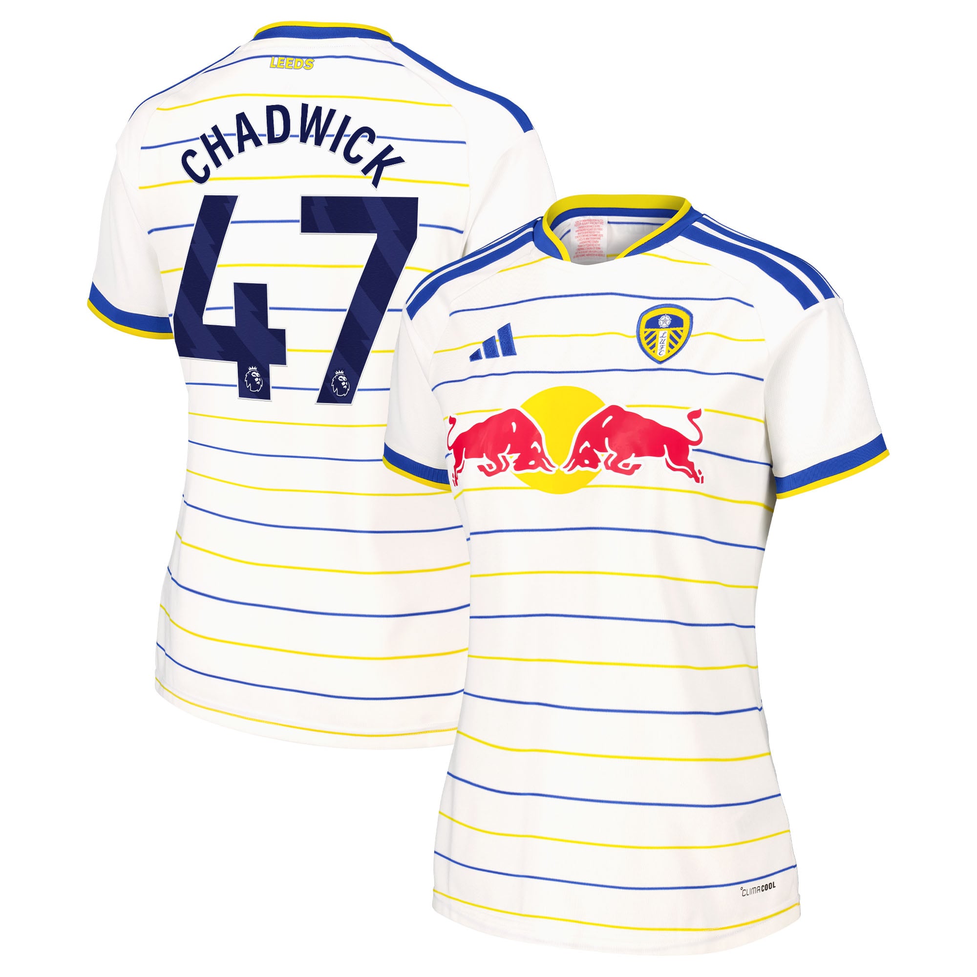 Leeds United adidas Home Shirt 2026-27 - Womens with Chadwick 47 printing, , rebel_hi-res
