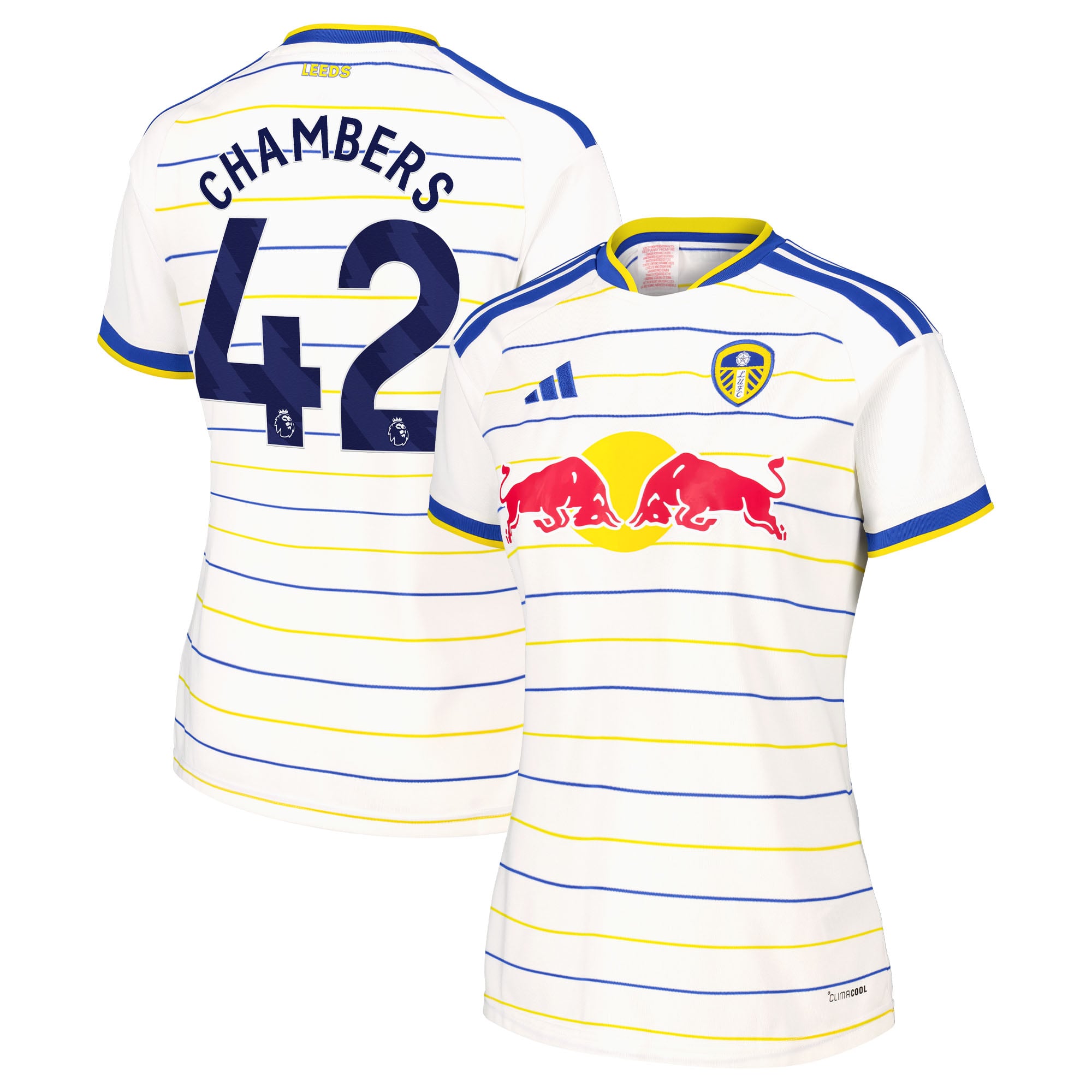 Leeds United adidas Home Shirt 2026-27 - Womens with Chambers 42 printing, , rebel_hi-res