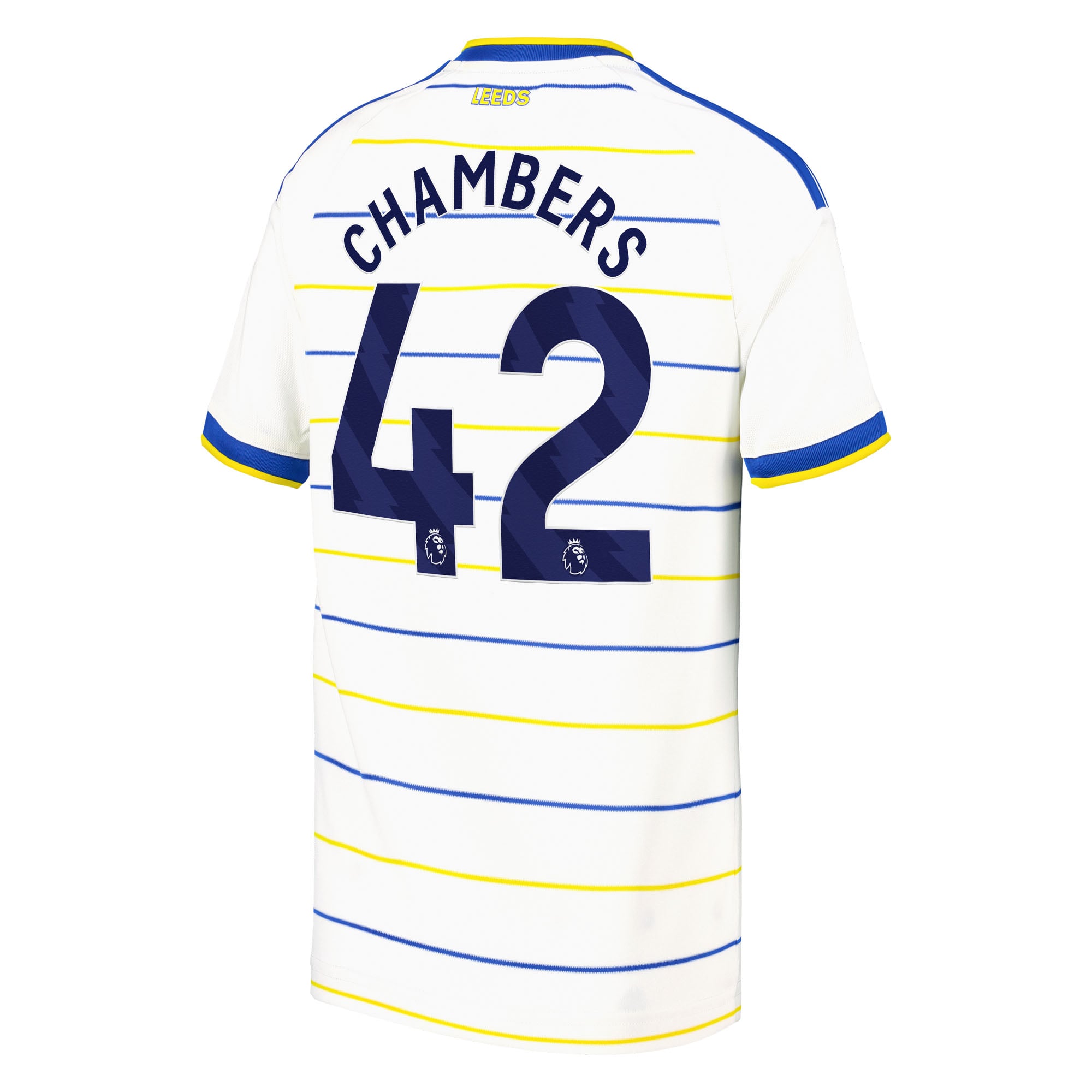 Leeds United adidas Home Shirt 2026-27 - Kids with Chambers 42 printing, , rebel_hi-res