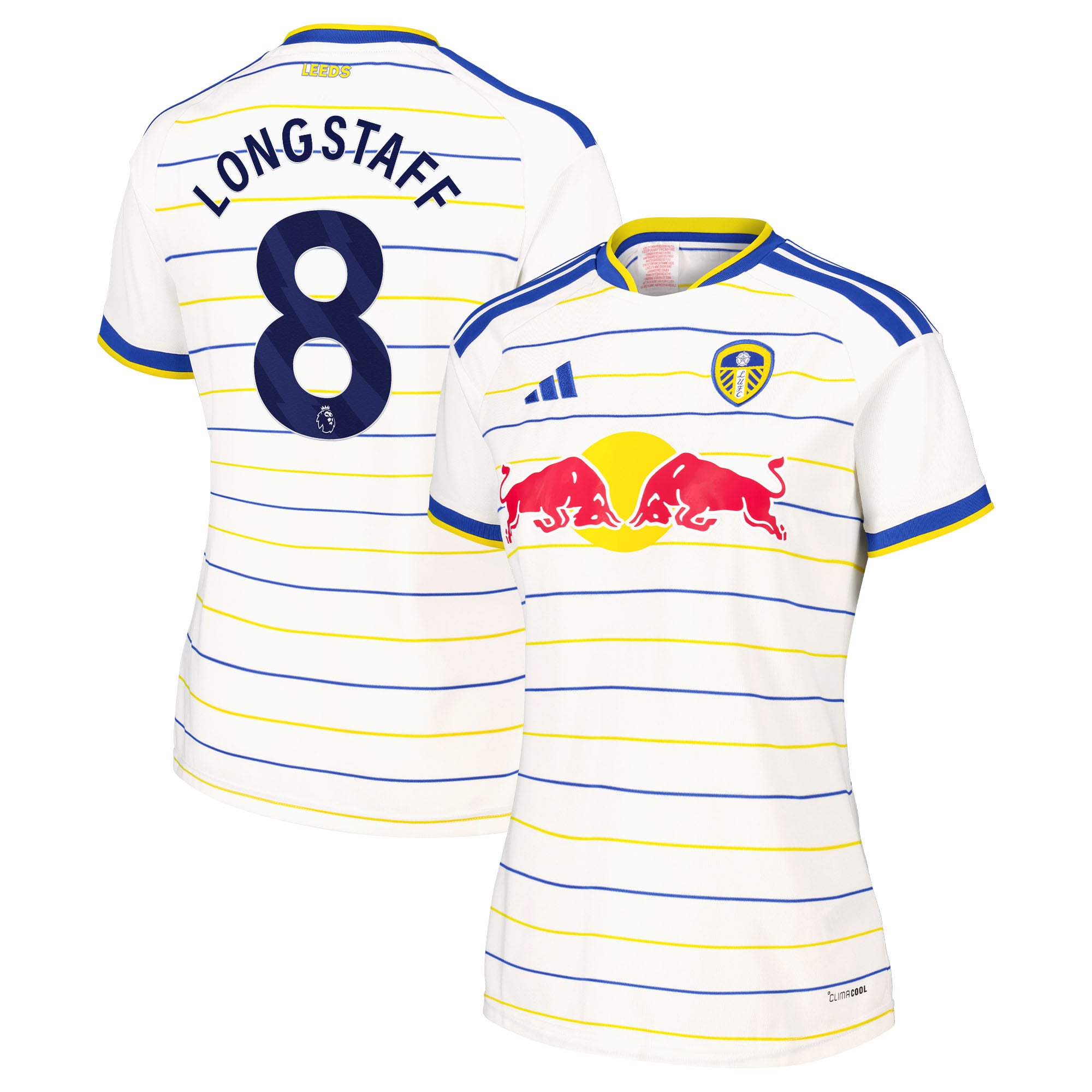 Leeds United adidas Home Shirt 2026-27 - Womens with Longstaff 8 printing, , rebel_hi-res