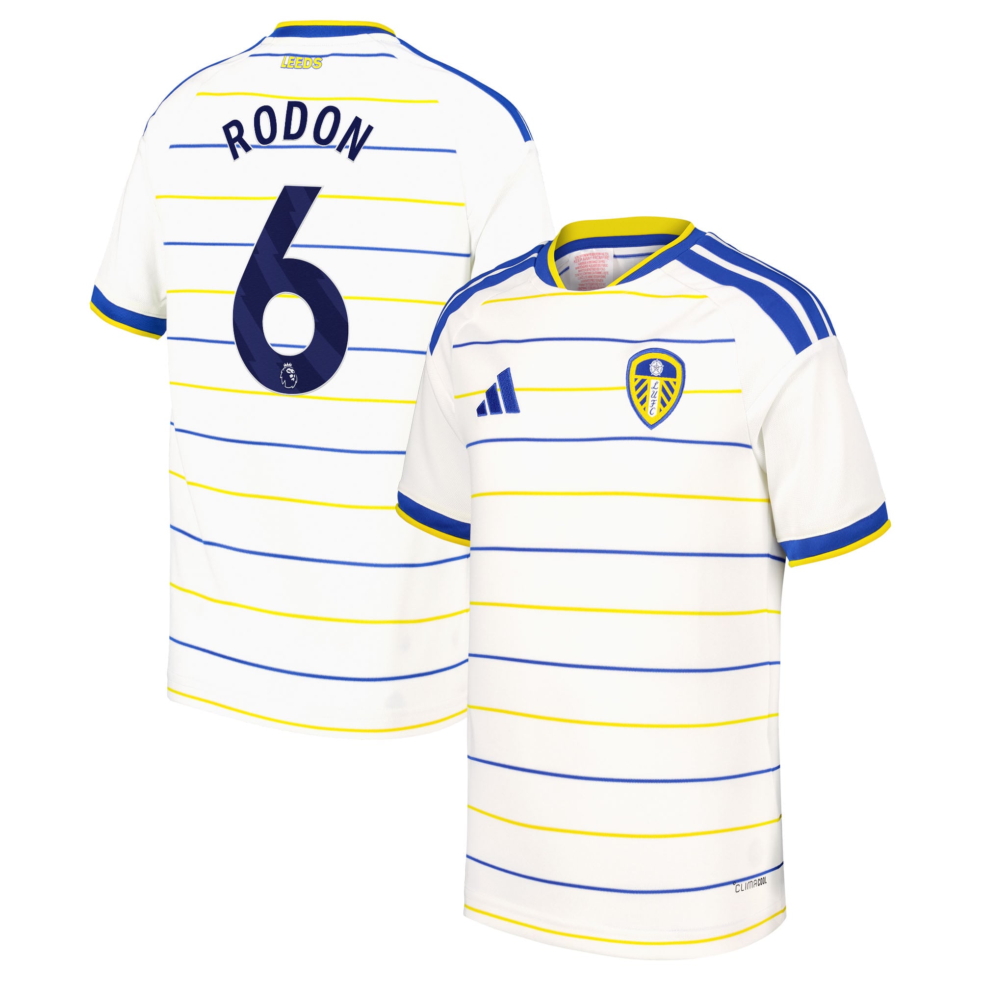 Leeds United adidas Home Shirt 2026-27 - Kids with Rodon 6 printing, , rebel_hi-res